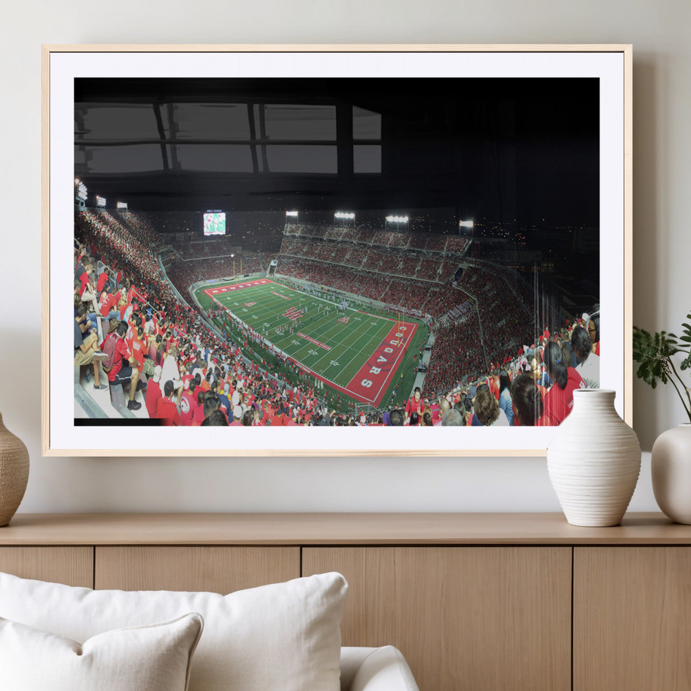 MGC-FP-36x24 - Houston Cougars Football Team Print - Houston TDECU Stadium Wall Art Canvas Print