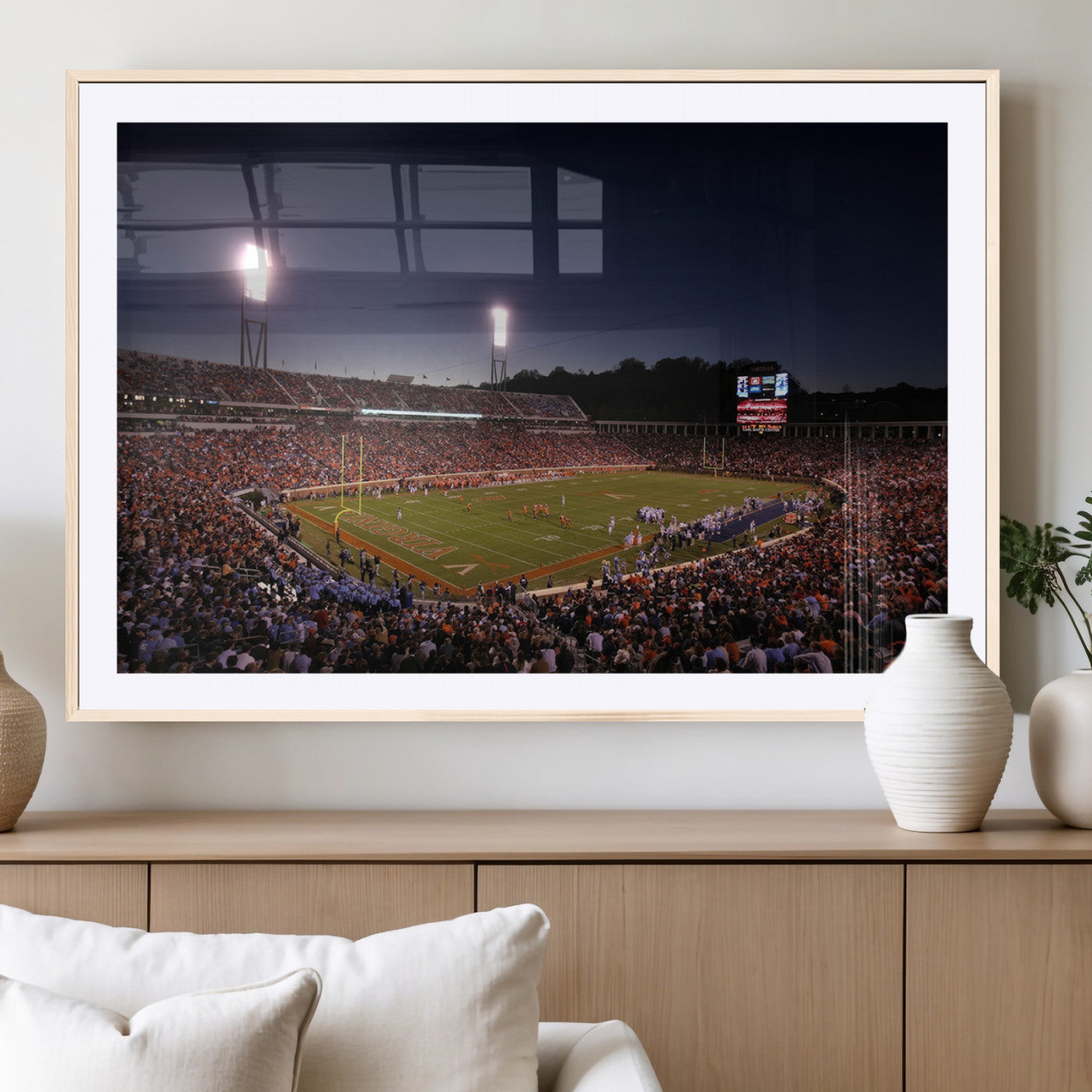 MGC-FP-36x24 - Virginia Cavaliers Football Team Print - Charlottesville Scott Stadium Canvas Print Wall Art