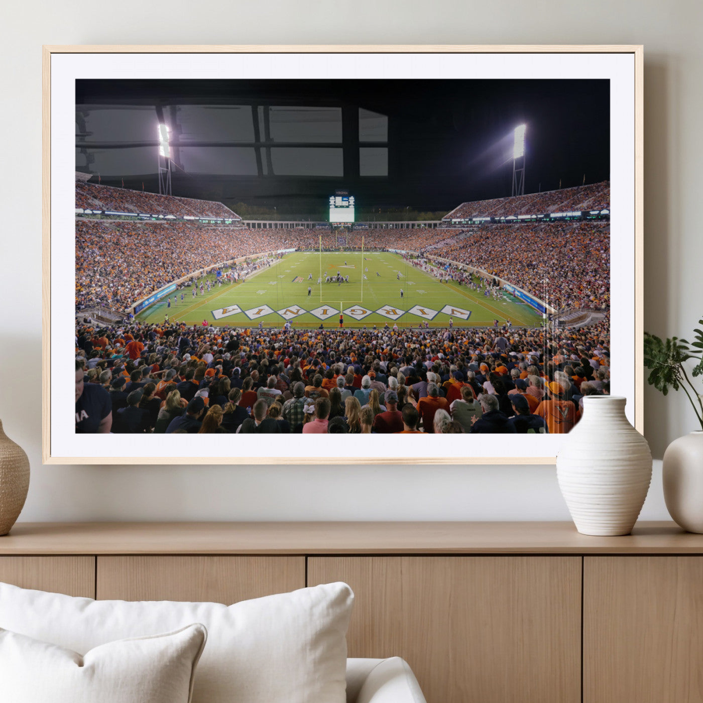 MGC-FP-36x24 - Virginia Cavaliers Football Team Print - Charlottesville Scott Stadium Wall Art Canvas Print