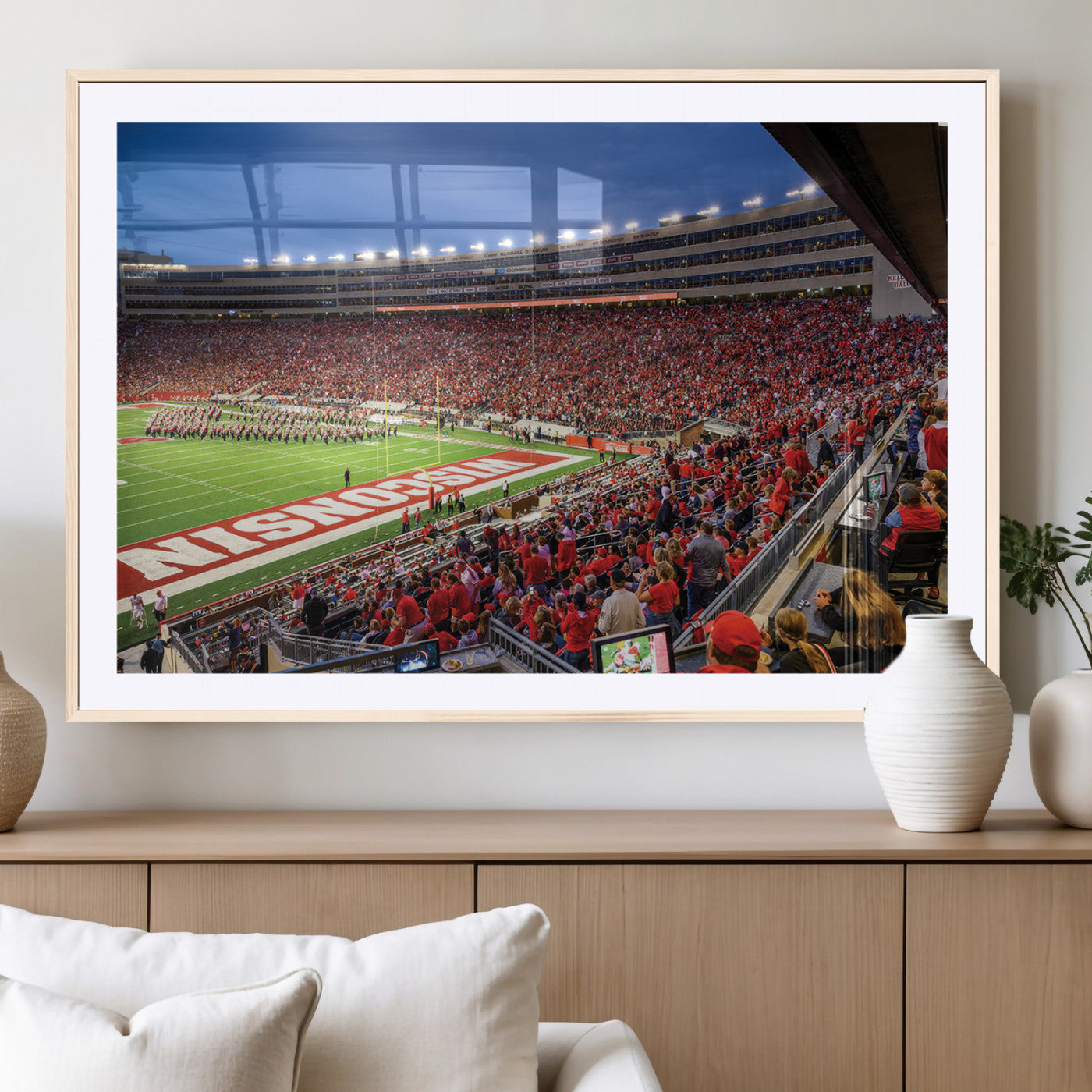 MGC-FP-36x24 - Wisconsin Badgers Football Team Print - Madison Camp Randall Stadium Wall Art, Wisconsin Badgers