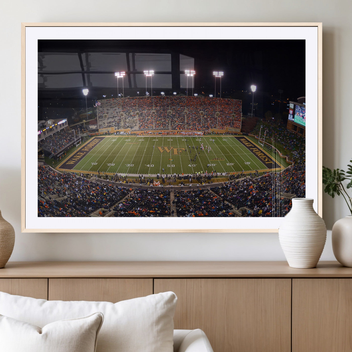 MGC-FP-36x24 - Demon Deacons Print Canvas, Football Team Print - Winston-Salem Allegacy Federal Credit Union