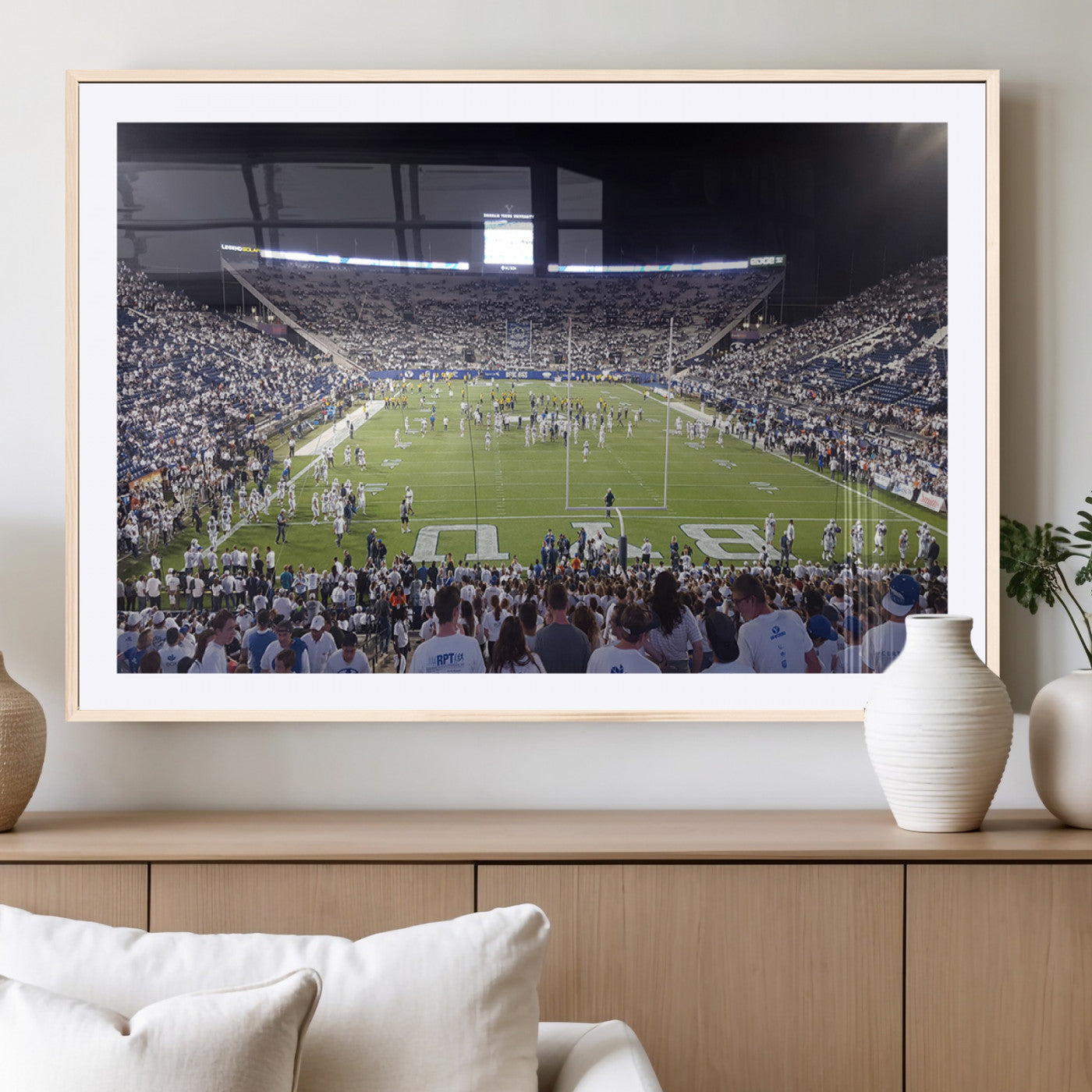 MGC-FP-36x24 - Brigham Young University Cougars Football Print Canvas - Provo LaVell Edwards Stadium Wall Art