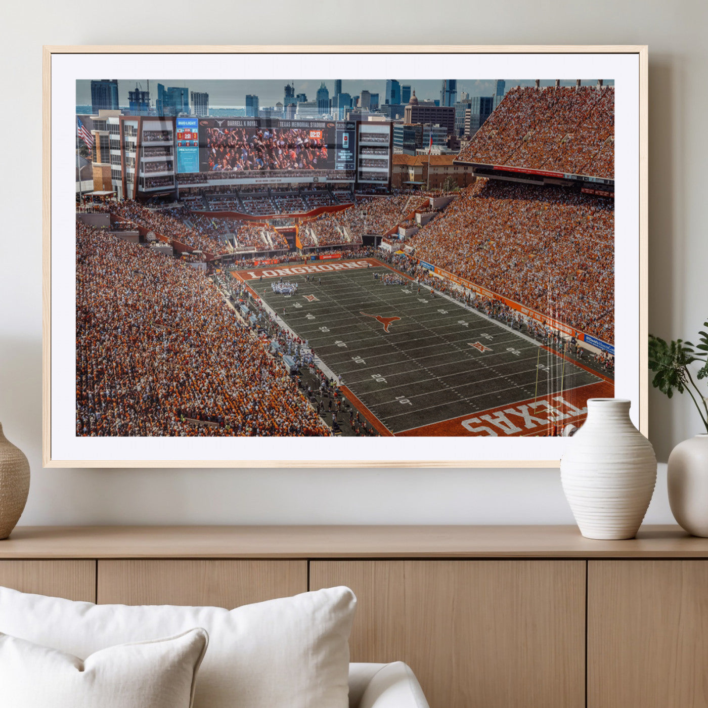 MGC-FP-36x24 - University of Texas Longhorns Football Team Print - Austin Darrell K Royal-Texas Memorial Stadium