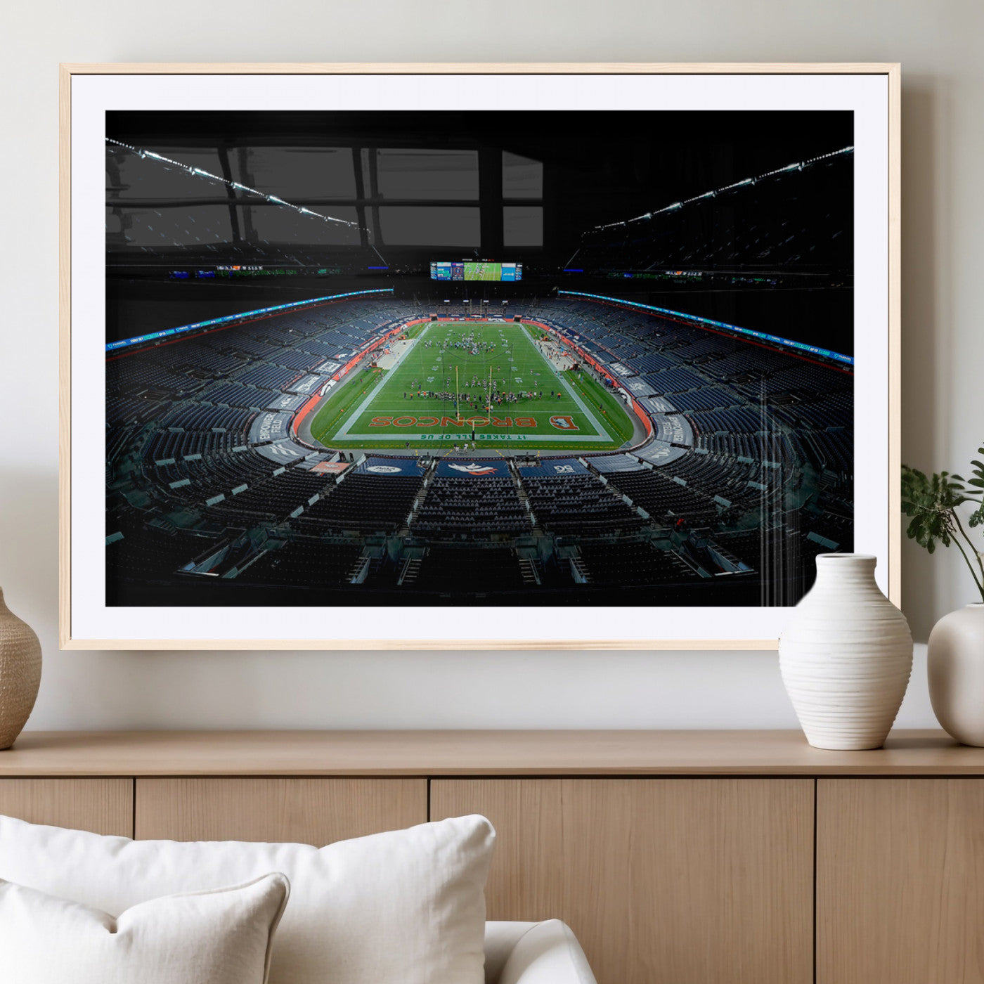 MGC-FP-36x24 - Denver Broncos Football Team Print Canvas- Denver Empower Field at Mile High Stadium Wall Art Canvas
