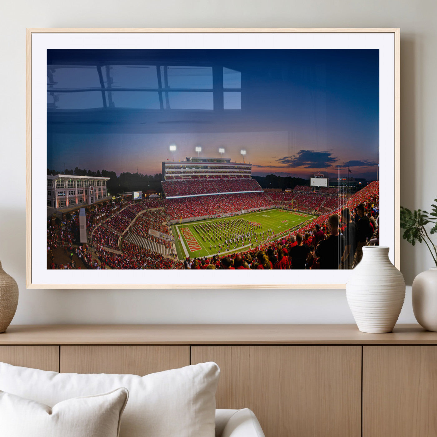 MGC-FP-36x24 - Wolfpack Football Team Wall Art Print - Raleigh Carter-Finley Stadium Wall Art Canvas Print