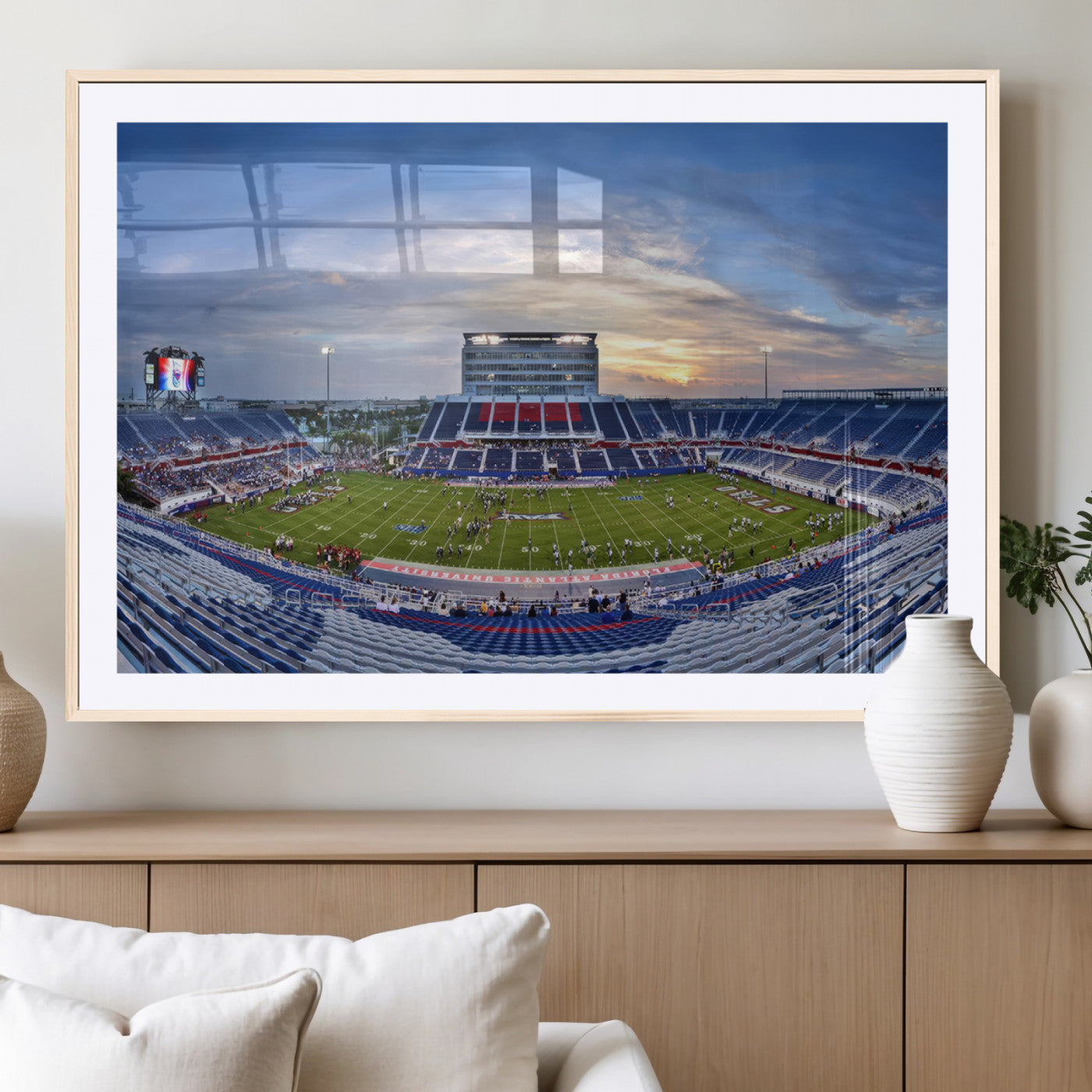 MGC-FP-36x24 - Florida Atlantic University Owls Football Team Print - Boca Raton FAU Stadium Wall Art Canvas Print