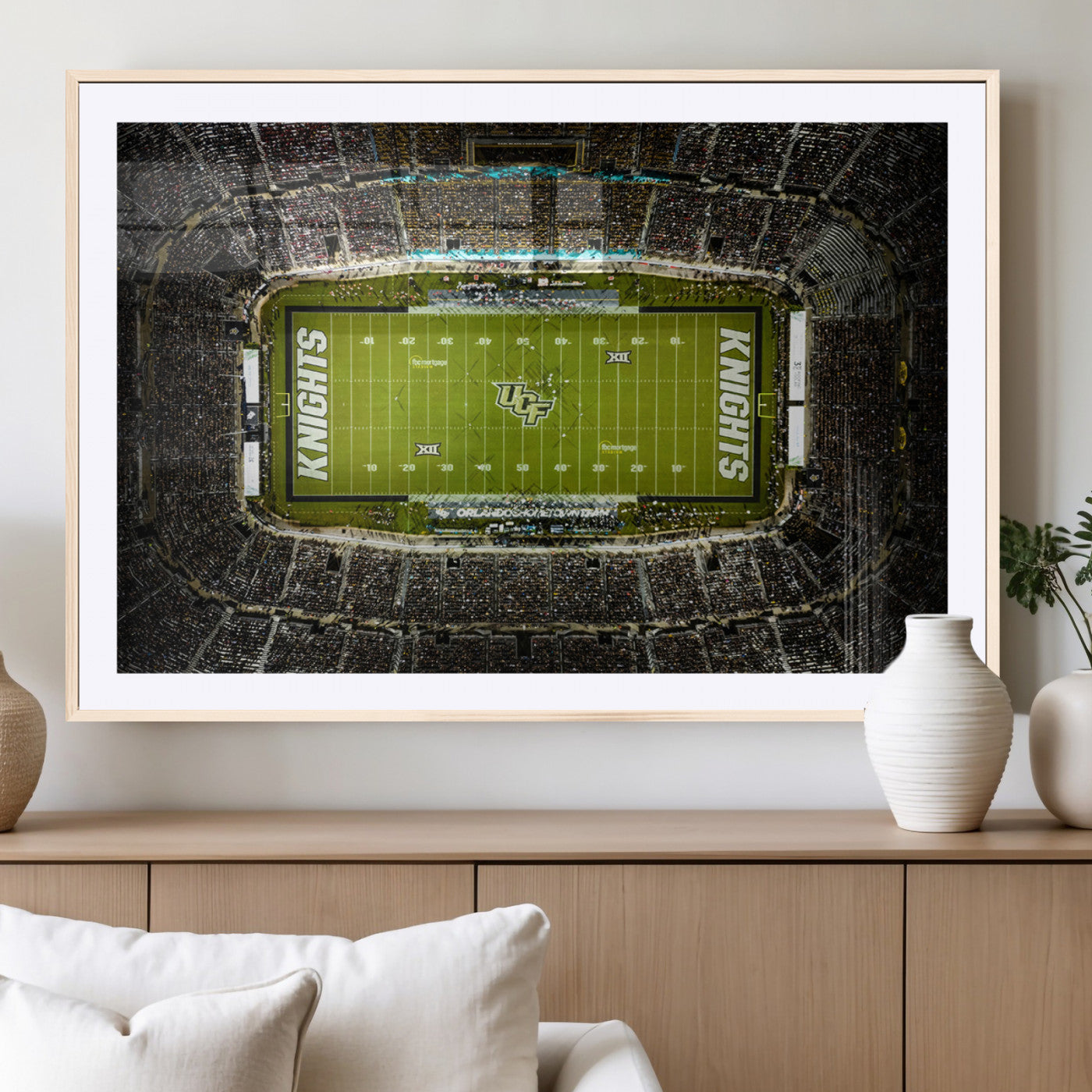 MGC-FP-36x24 - UCF Knights Football Team Print - Orlando FBC Mortgage Stadium Wall Art, UCF Knights Canvas Print