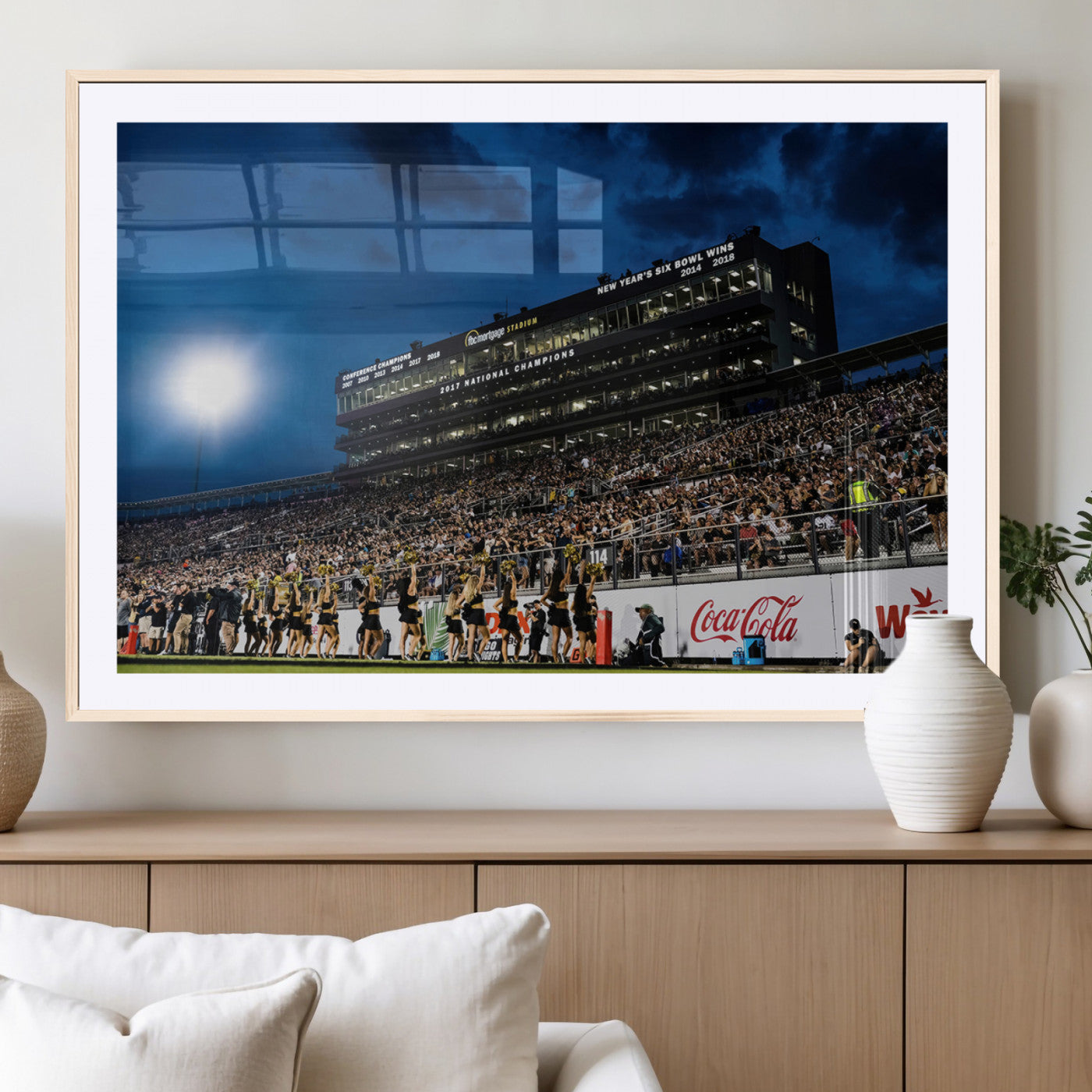 MGC-FP-36x24 - UCF Knights Football Team Print - Orlando FBC Mortgage Stadium Wall Art Canvas Print