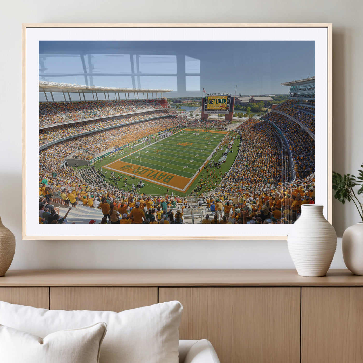 MGC-FP-36x24 - Baylor University Bears Football Team Print - Waco McLane Stadium Wall Art Canvas Print