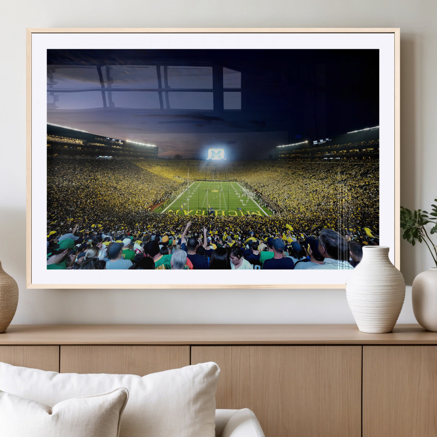 MGC-FP-36x24 - University of Michigan Wolverines Football Team Print - Ann Arbor Michigan Stadium Canvas Print