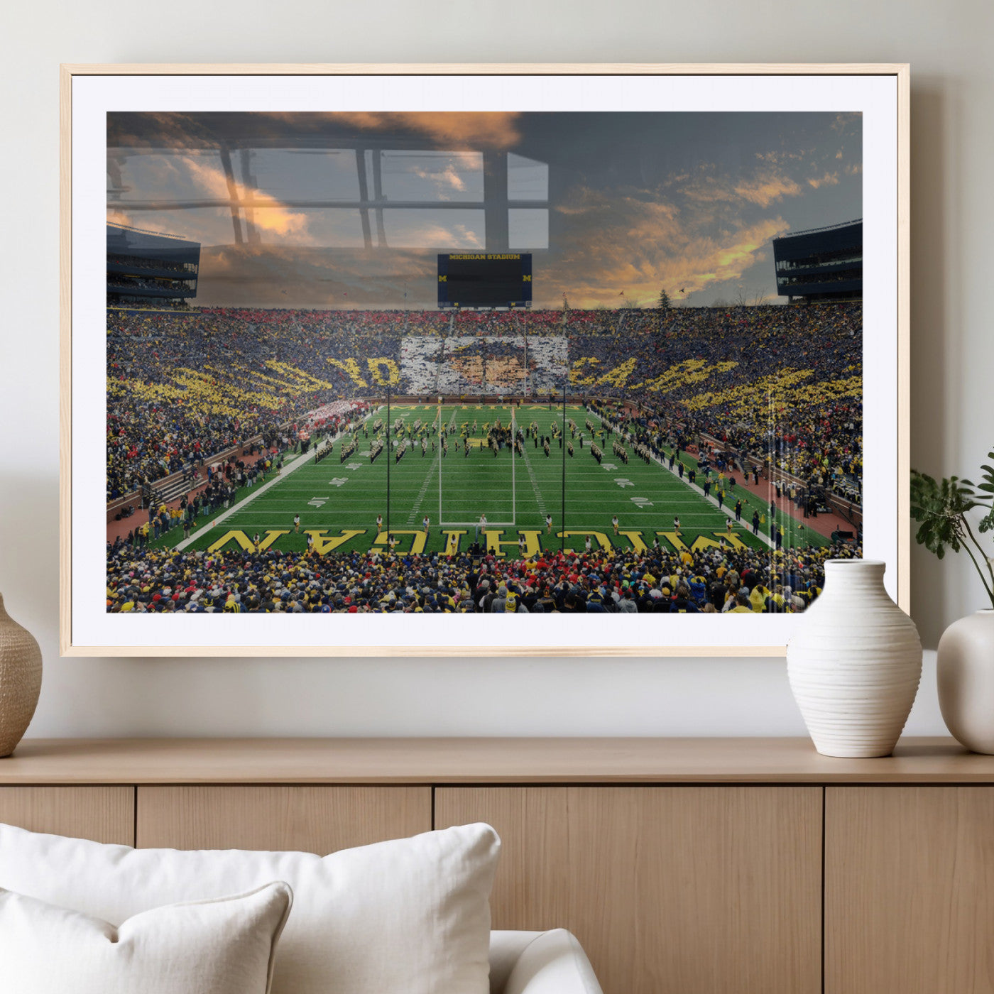 MGC-FP-36x24 - University of Michigan Wolverines Print Canvas, Football Team Print - Ann Arbor Michigan Stadium