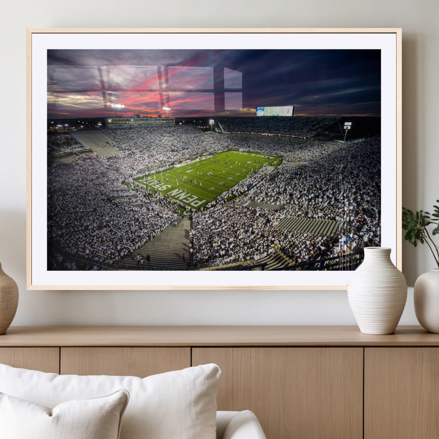MGC-FP-36x24 - Penn State Nittany Lions Football Team Print - University Park Beaver Stadium Art Canvas Print
