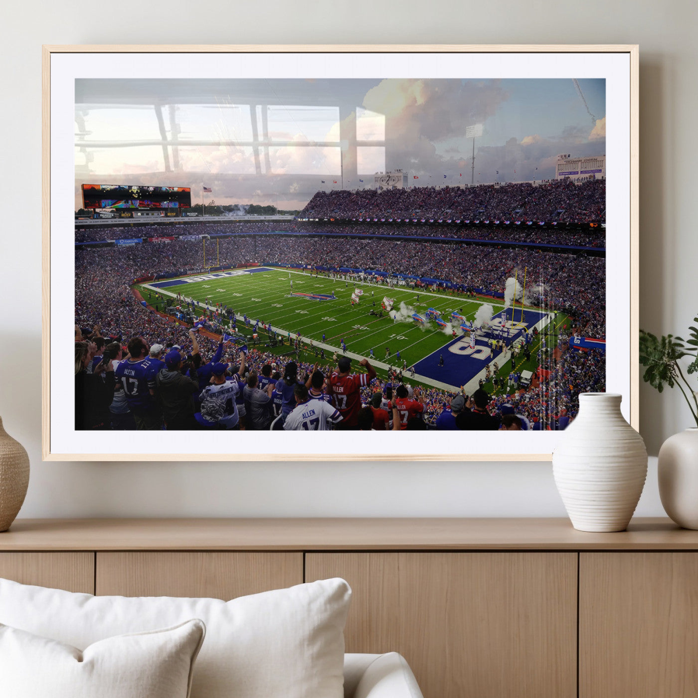 MGC-FP-36x24 - Buffalo Bills Football Team Print - Buffalo Highmark Stadium Wall Art Canvas Print