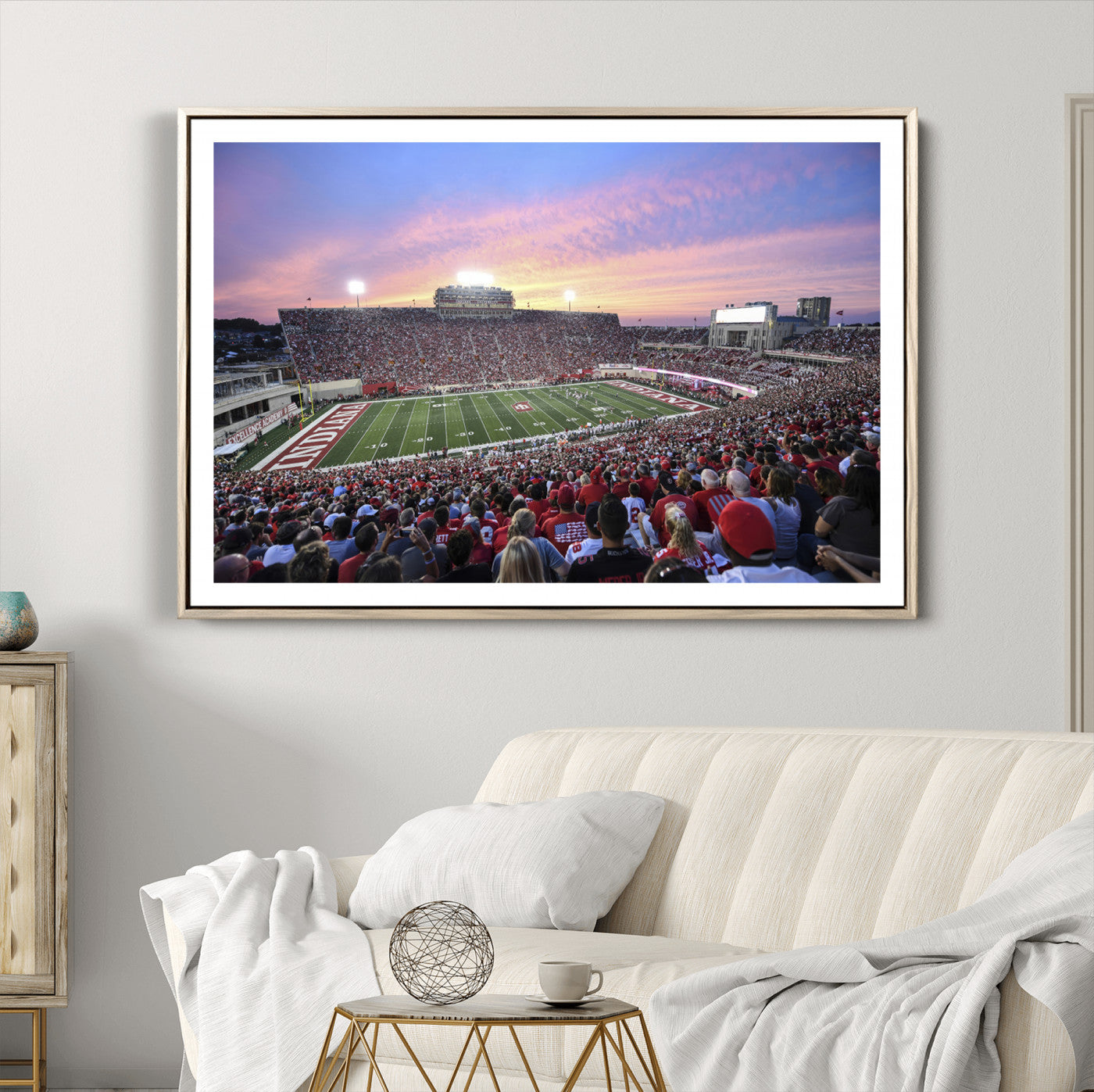 13046-MGV-CV-36X24-Indiana University Hoosiers Football Team Print - Bloomington Memorial Stadium Wall Art Canvas Print