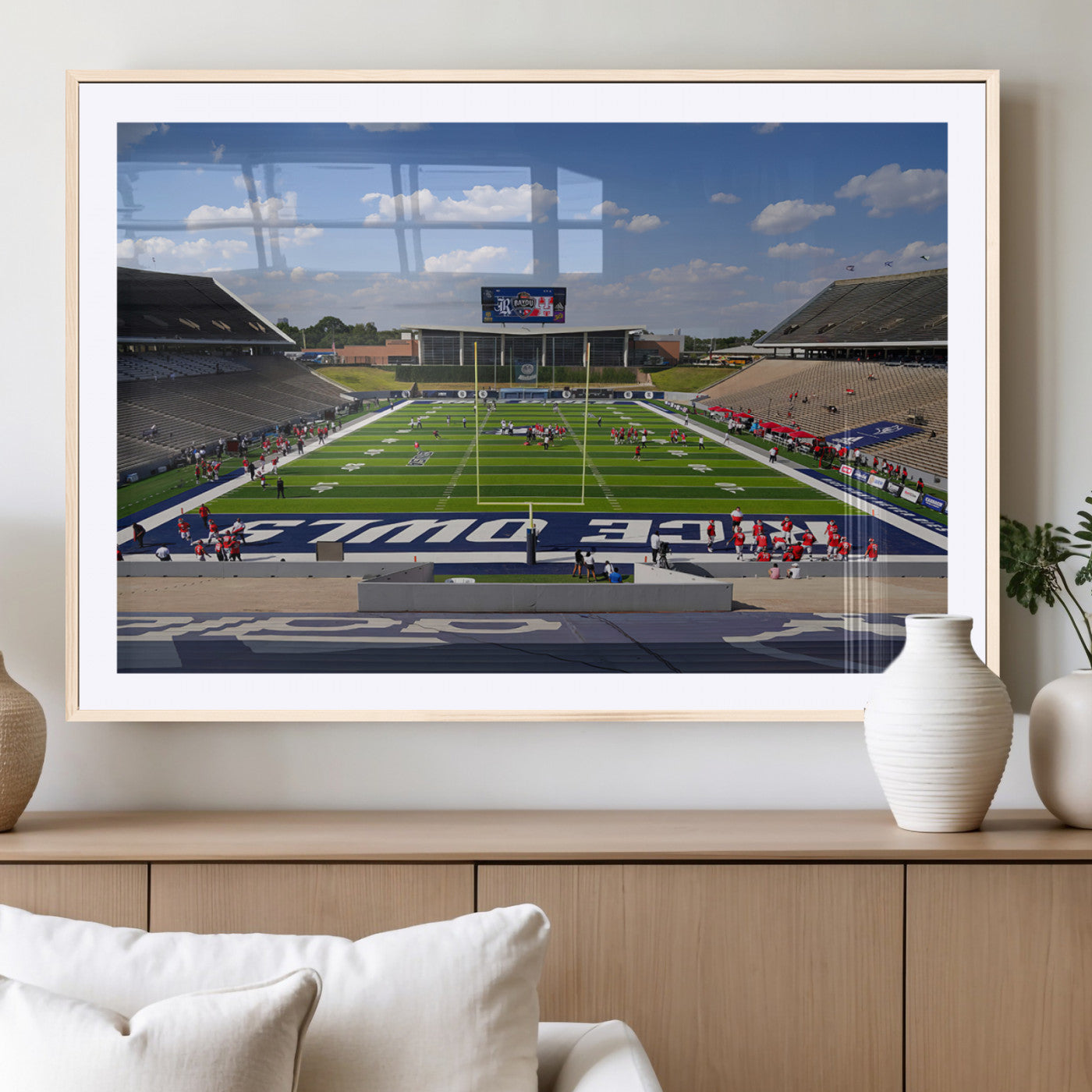 MGC-FP-36x24 - Rice University Owls Football Team Print - Houston Rice Stadium Wall Art Canvas Print