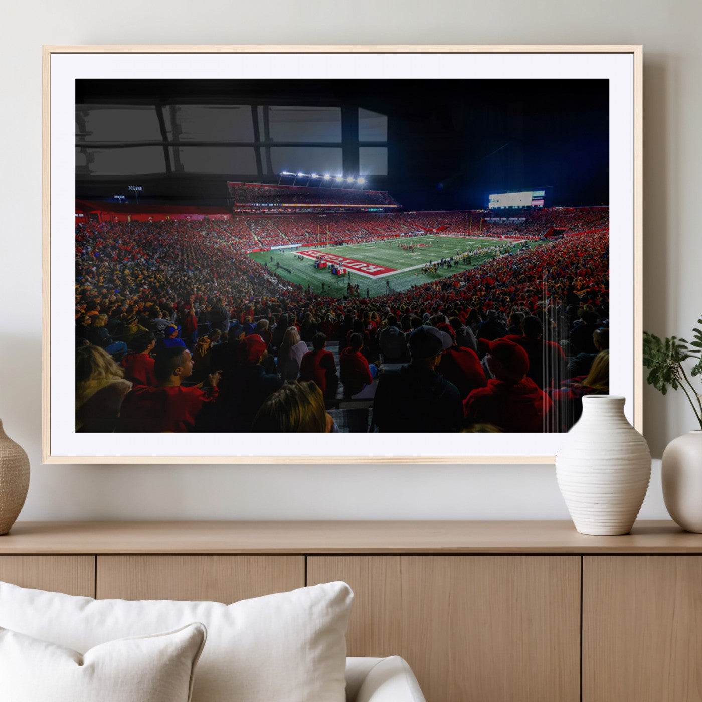MGC-FP-36x24 - Rutgers Scarlet Knights Football Team Print - SHI Stadium, Piscataway Wall Art Canvas Print