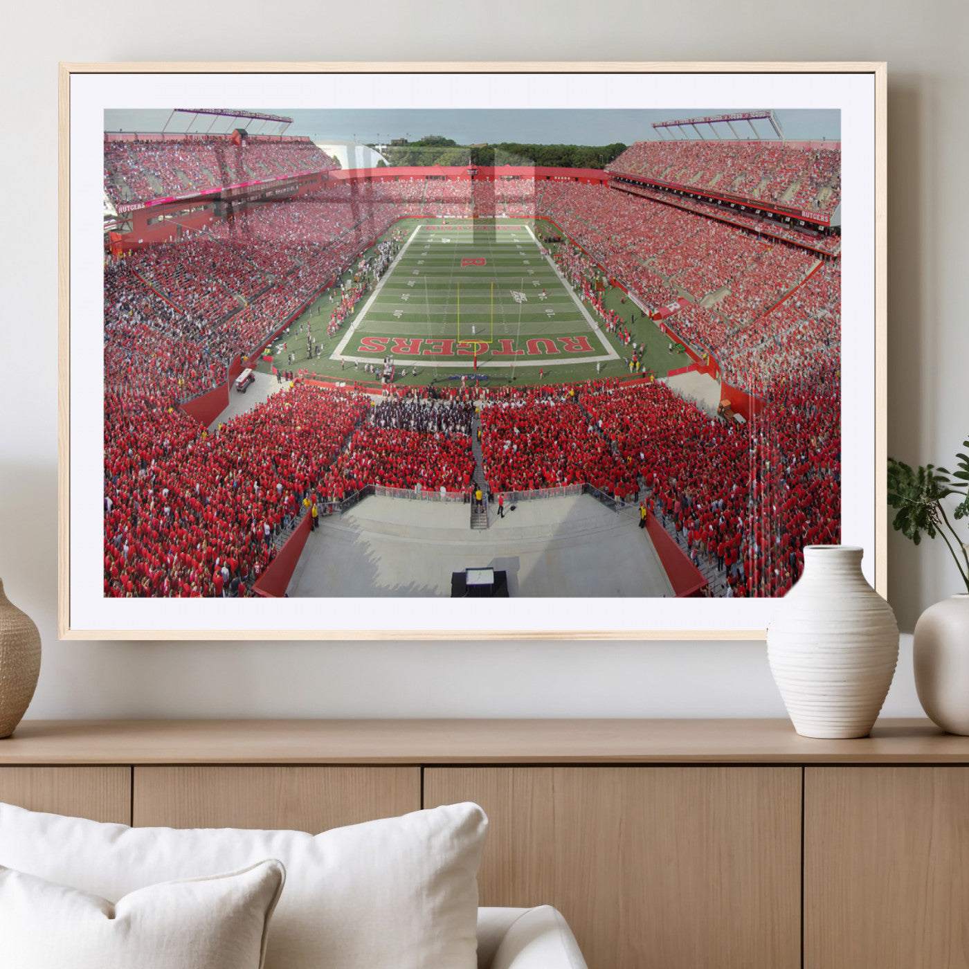 MGC-FP-36x24 - Rutgers Scarlet Knights Football Team Print - Piscataway SHI Stadium Wall Art Canvas Print