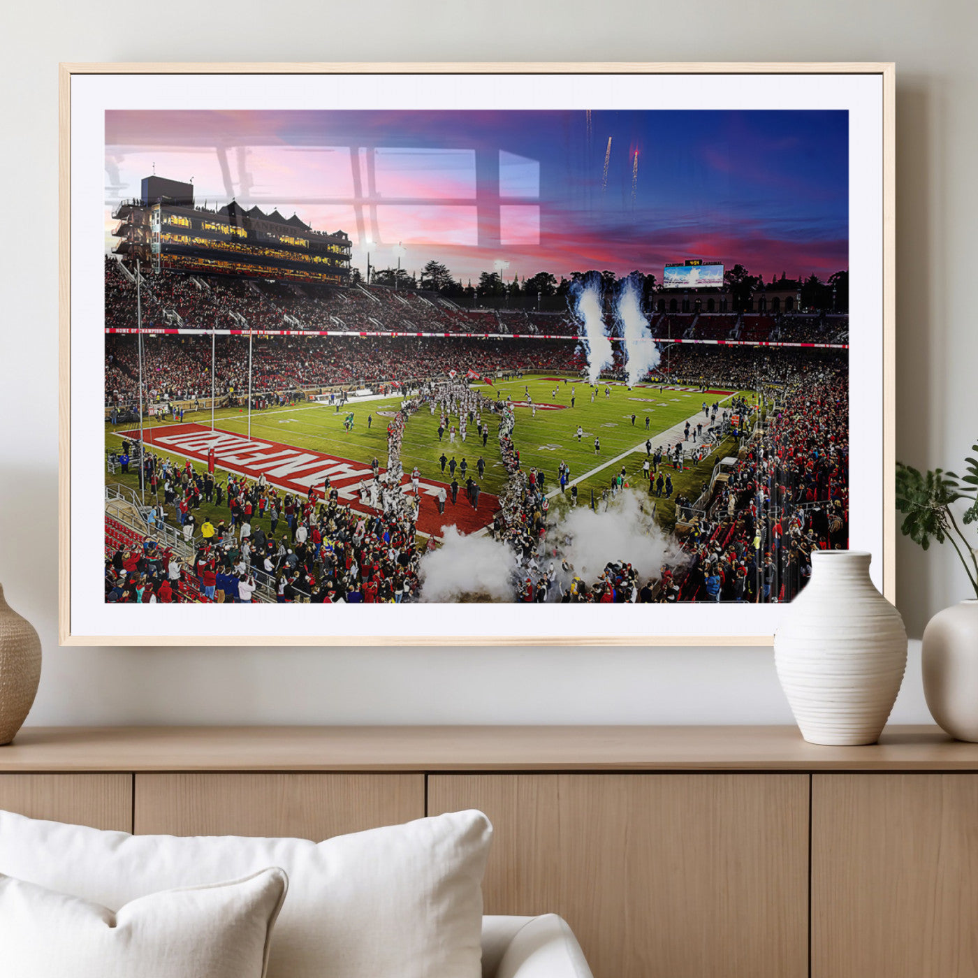 MGC-FP-36x24 - Stanford University Cardinal Football Team Print - Stanford Stadium Wall Art Canvas Print