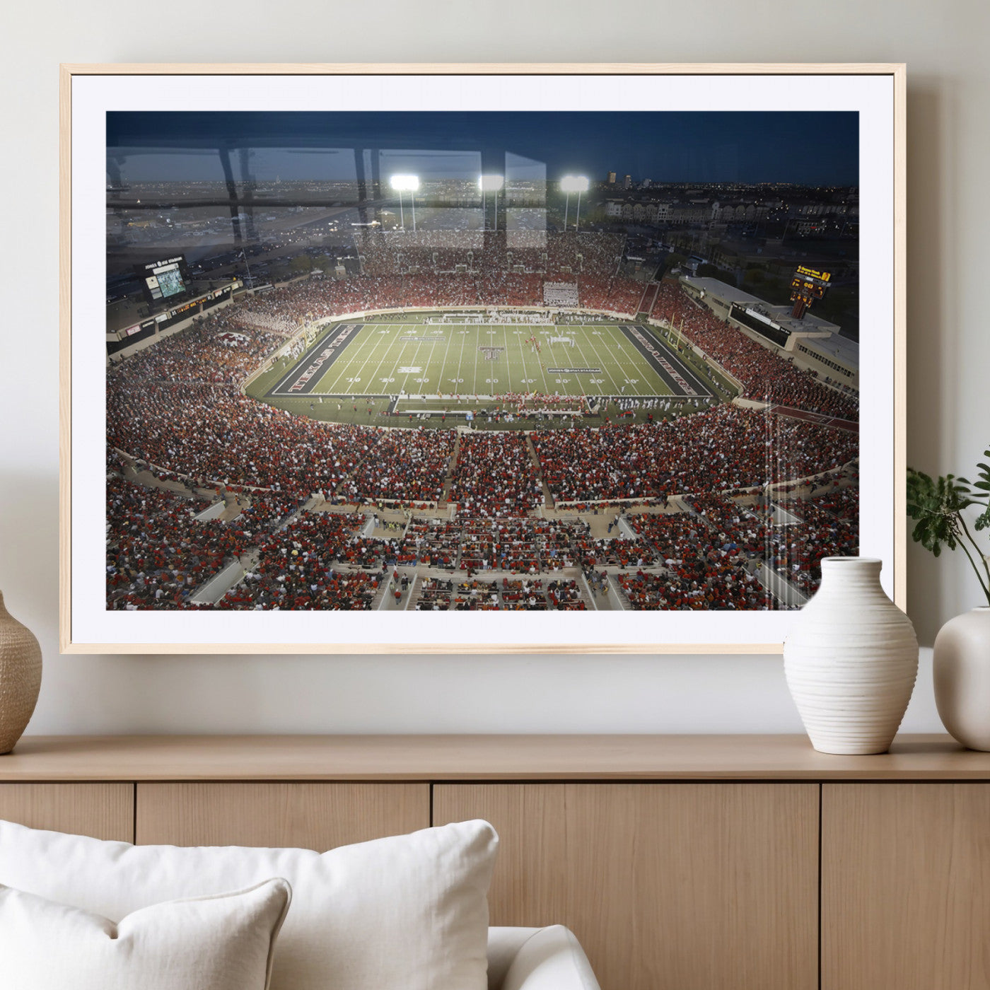MGC-FP-36x24 - Texas Tech Red Raiders Football Team Print - Lubbock Jones AT&T Stadium Wall Art Canvas Print