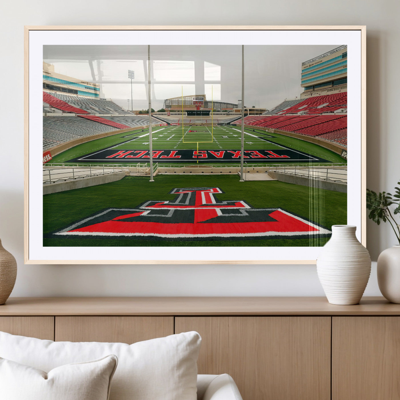 MGC-FP-36x24 - Texas Tech Red Raiders Football Team Print - Lubbock Jones AT&T Stadium Wall Art Canvas Print