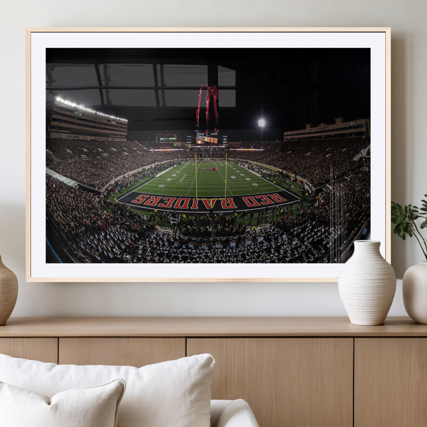 MGC-FP-36x24 - Framed Texas Tech Red Raiders Stadium Canvas, Texas Tech Red Raiders Football Team Print - Lubbock