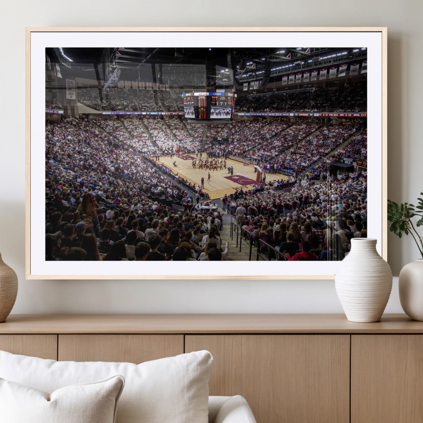 MGC-FP-36x24 - University of Nebraska Cornhuskers Basketball Team Print - Lincoln Red Arena Wall Art Canvas Print