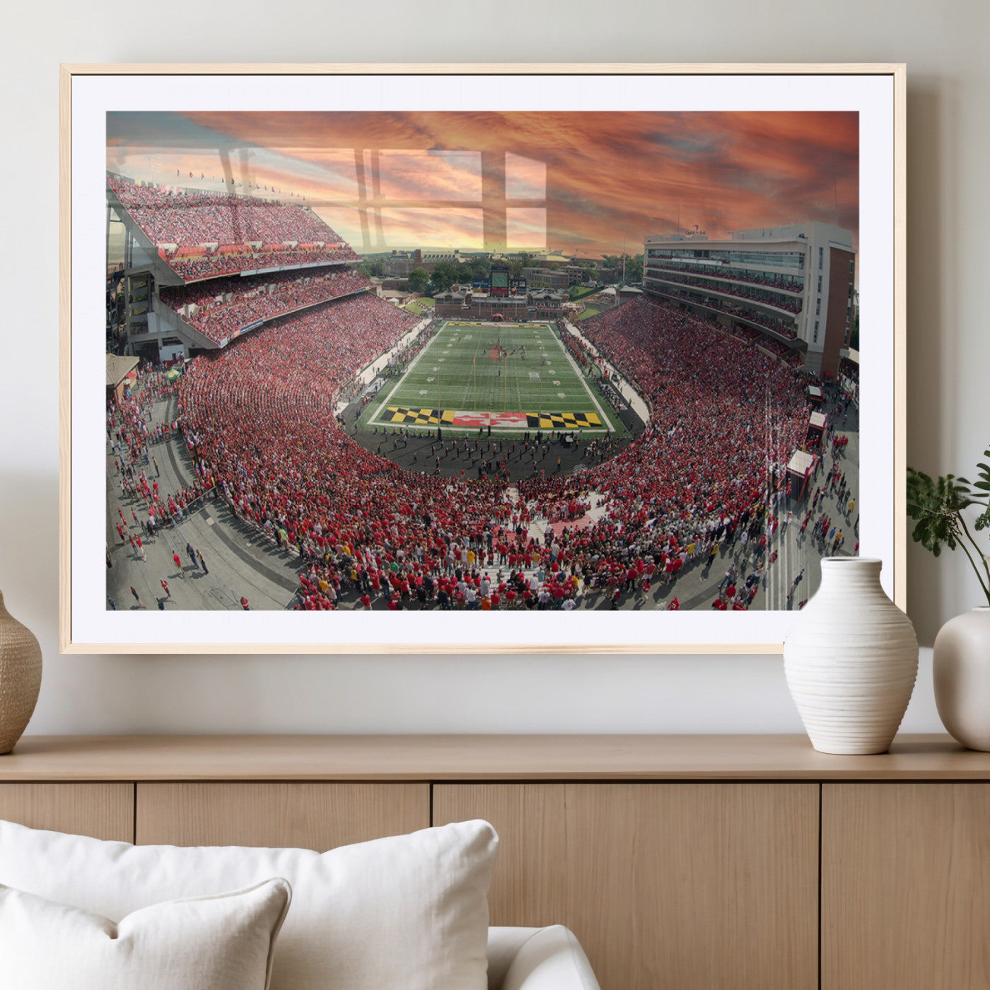 MGC-FP-36x24 - University of Maryland Terrapins Football Team Print - College Park SECU Stadium Wall Art Canvas