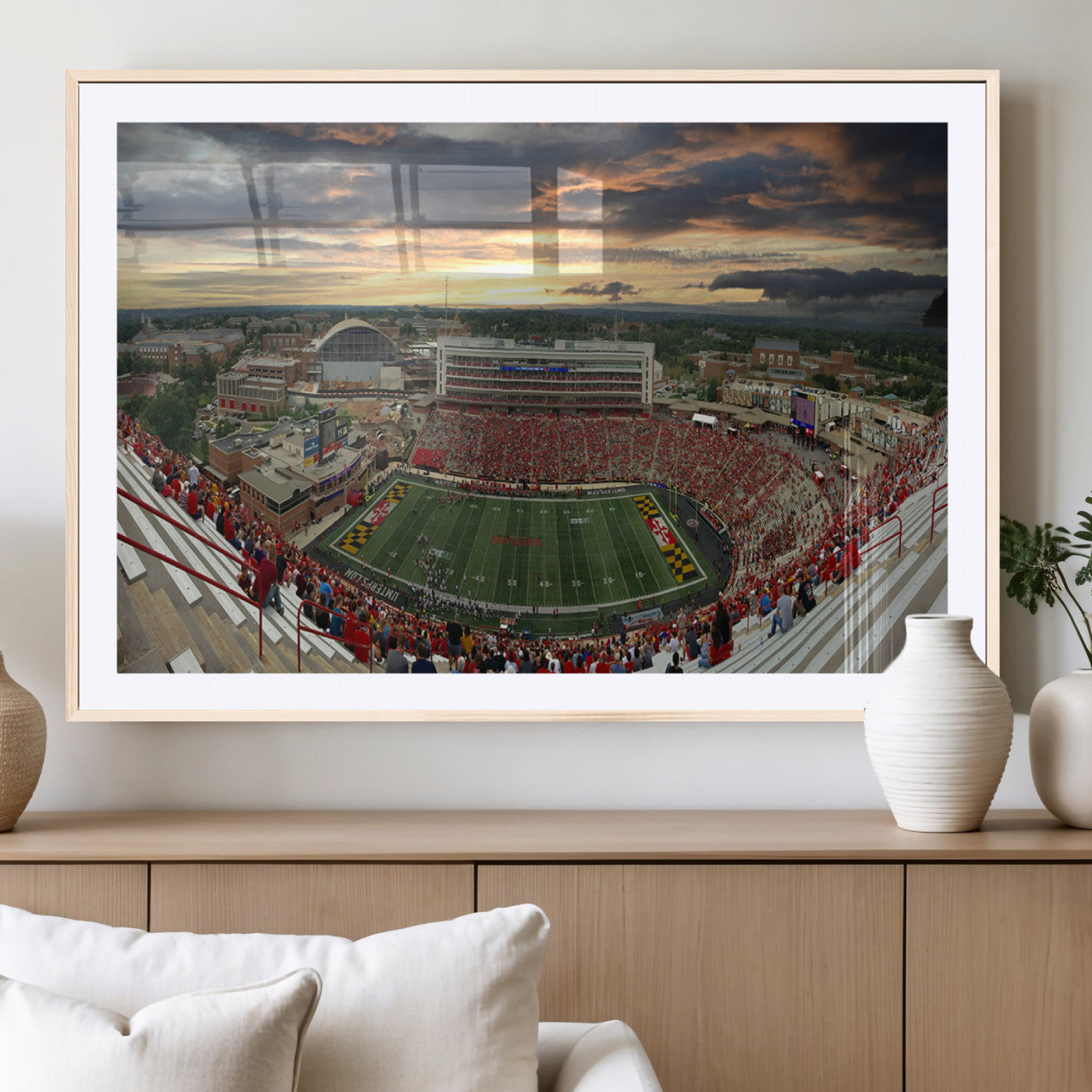MGC-FP-36x24 - University of Maryland Terrapins Football Team Print - College Park SECU Stadium Wall Art Canvas