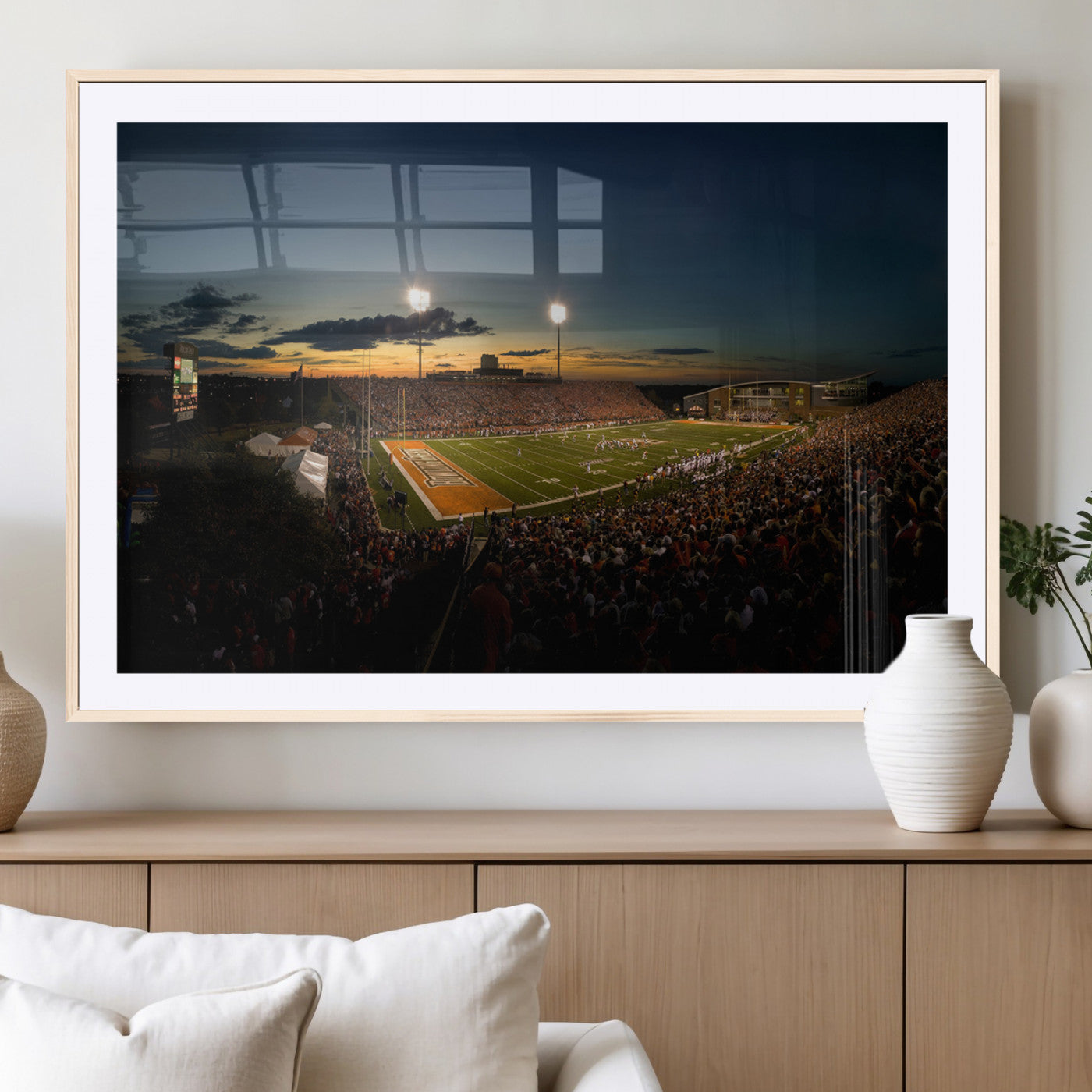MGC-FP-36x24 - Ball State Cardinals Football Team Print - Muncie Scheumann Stadium Wall Art Canvas Print
