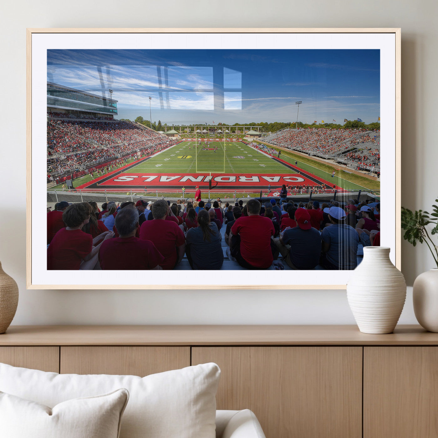 MGC-FP-36x24 - Ball State Cardinals Football Team Print - Muncie Scheumann Stadium Wall Art Canvas Print