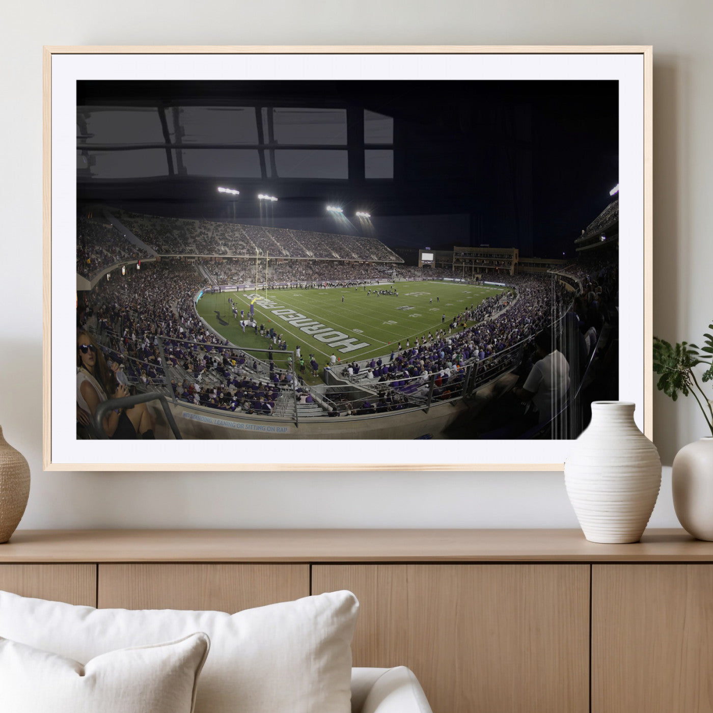 MGC-FP-36x24 - TCU Horned Frogs Football Team Print - Fort Worth Amon G. Carter Stadium Wall Art Canvas Print.
