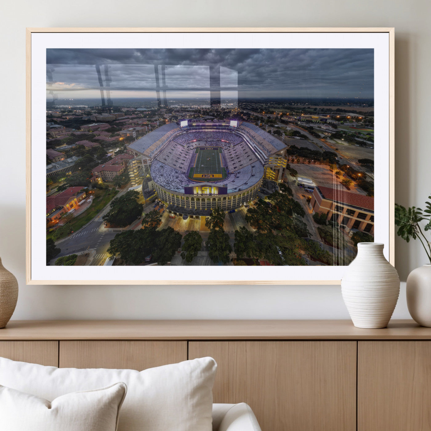 MGC-FP-36x24 - The Louisiana State University Tigers Football Team Print - Baton Rouge Tiger Stadium Wall Art