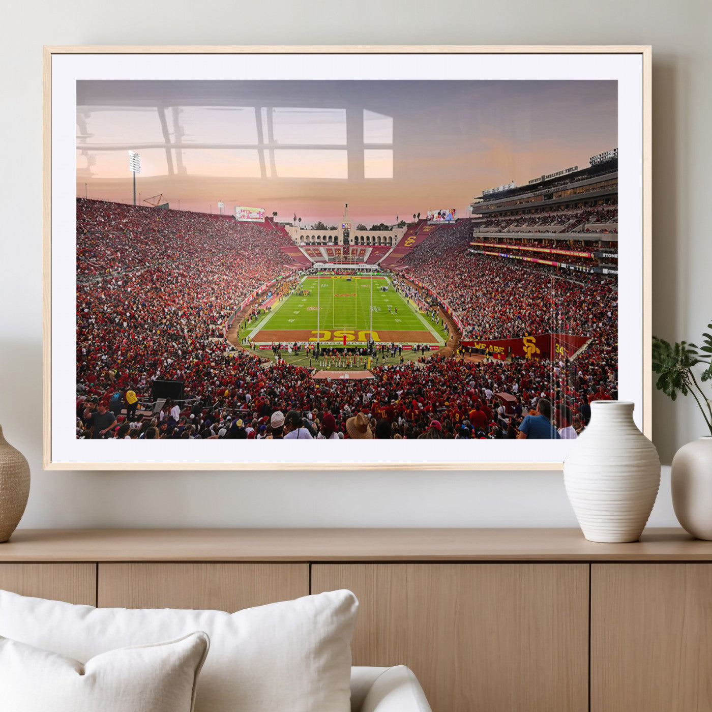 MGC-FP-36x24 - The University of Southern California USC Trojans Football Team Print - Los Angeles Memorial