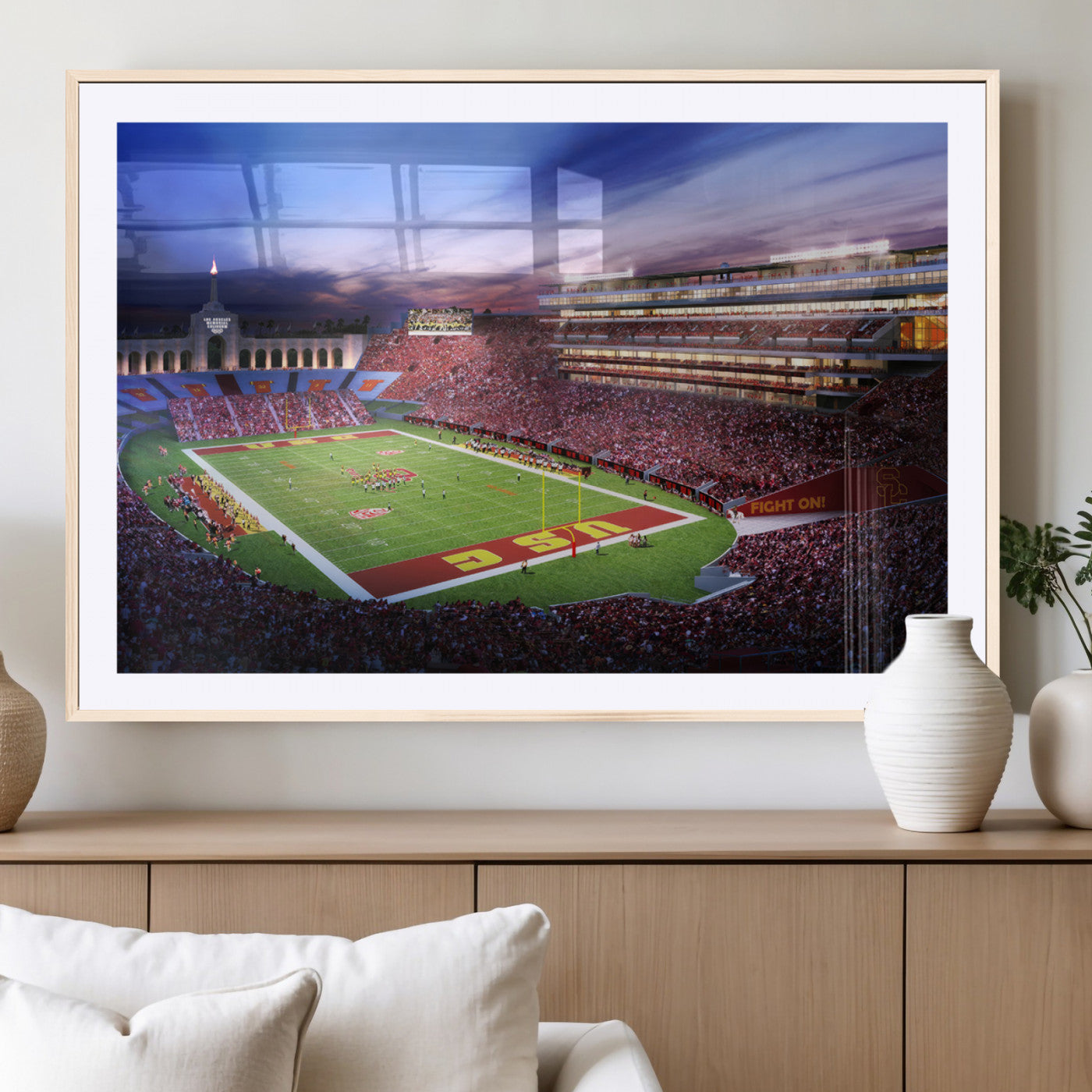 MGC-FP-36x24 - The University of Southern California USC Trojans Football Team Print - Los Angeles Memorial