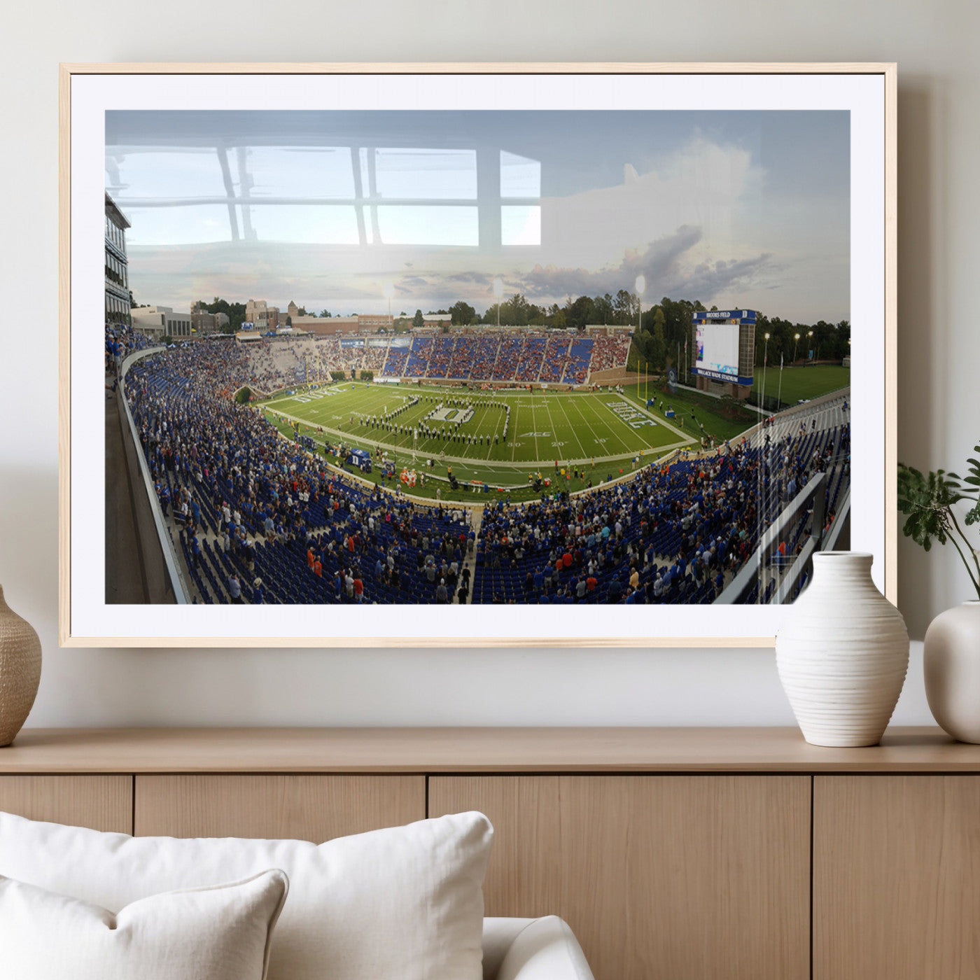 MGC-FP-36x24 - The Duke University Blue Devils Football Team Print - Durham Wallace Wade Stadium Wall Art Canvas