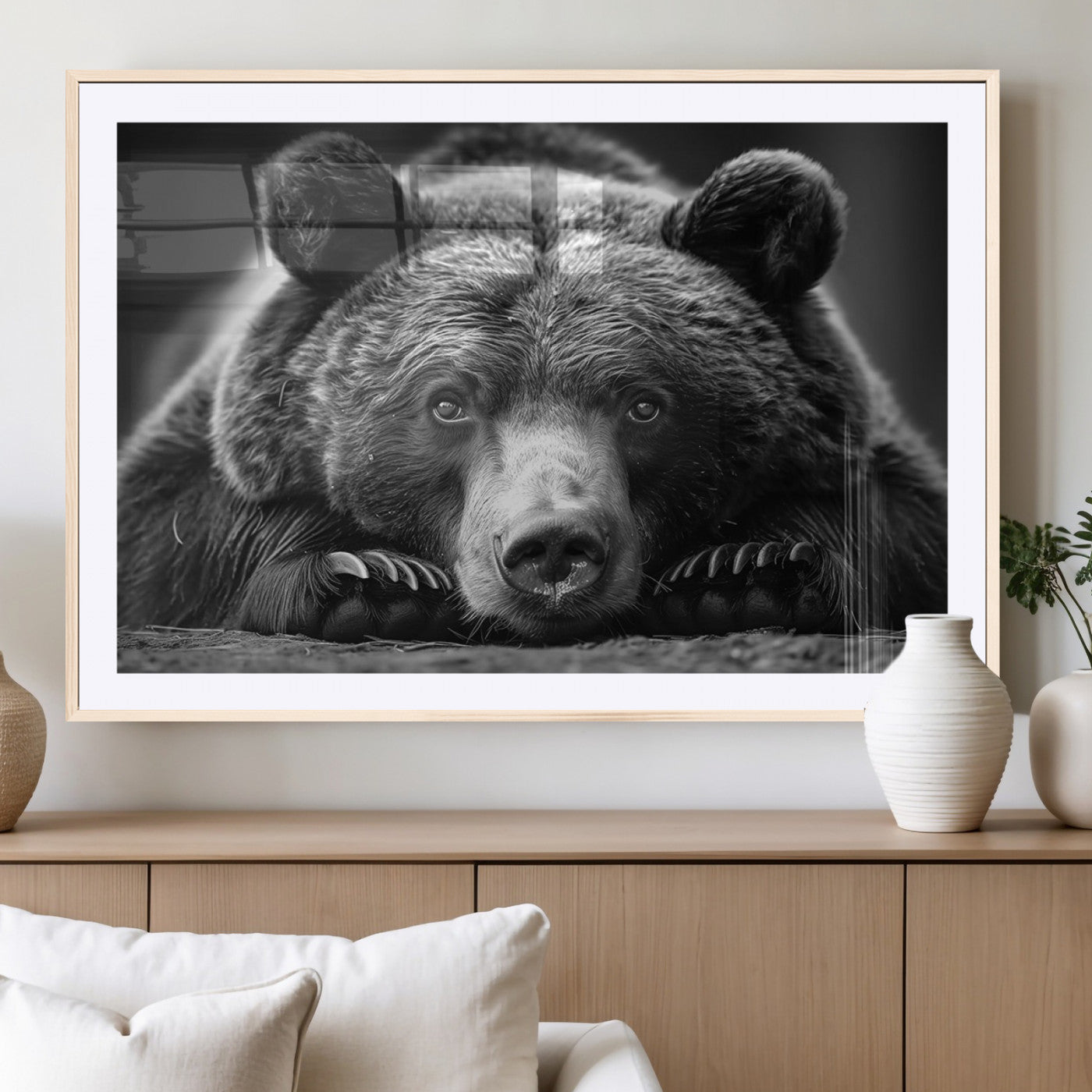 MGC-FP-36x24 - Resting Grizzly 399 Bear Canvas Print | Ready to Hang Wall Art | Rustic Cabin & Farmhouse Decor |