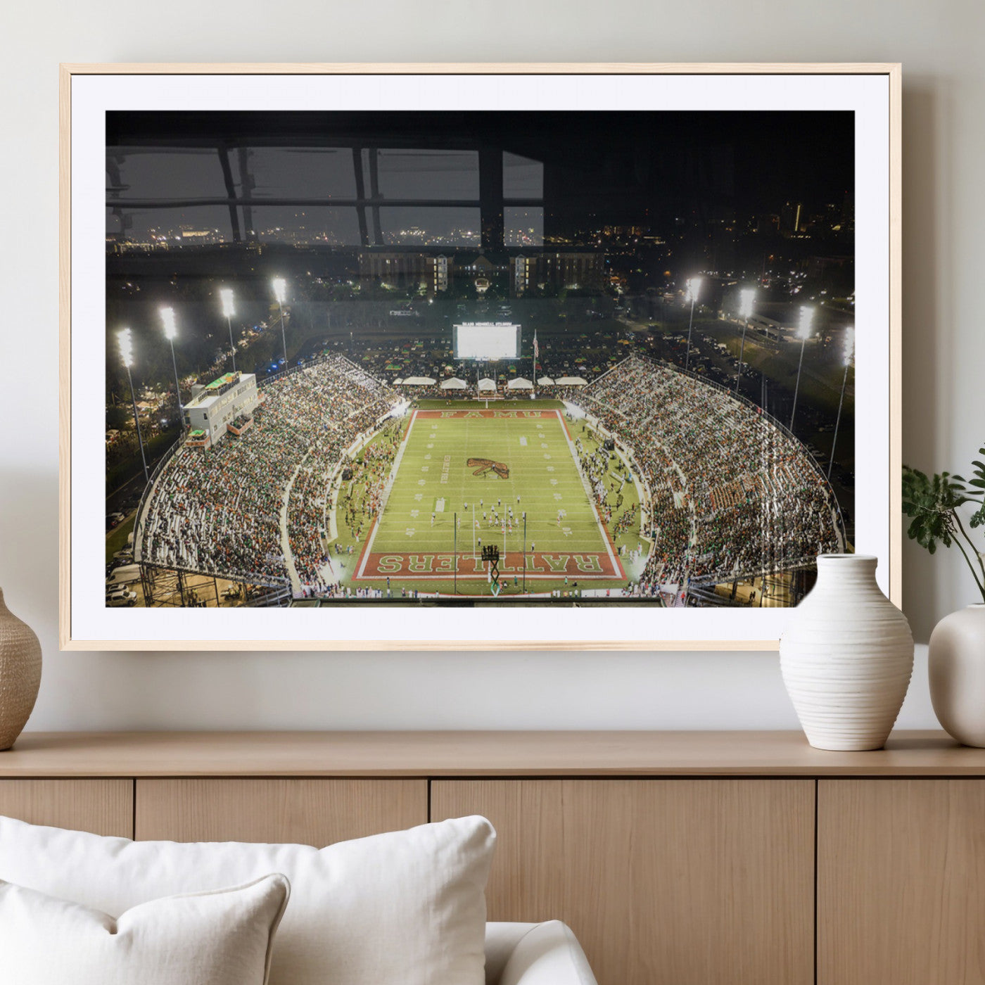 MGC-FP-36x24 - Florida A&M Rattlers Football Team Print - Tallahassee Bragg Memorial Stadium Wall Art Canvas Print