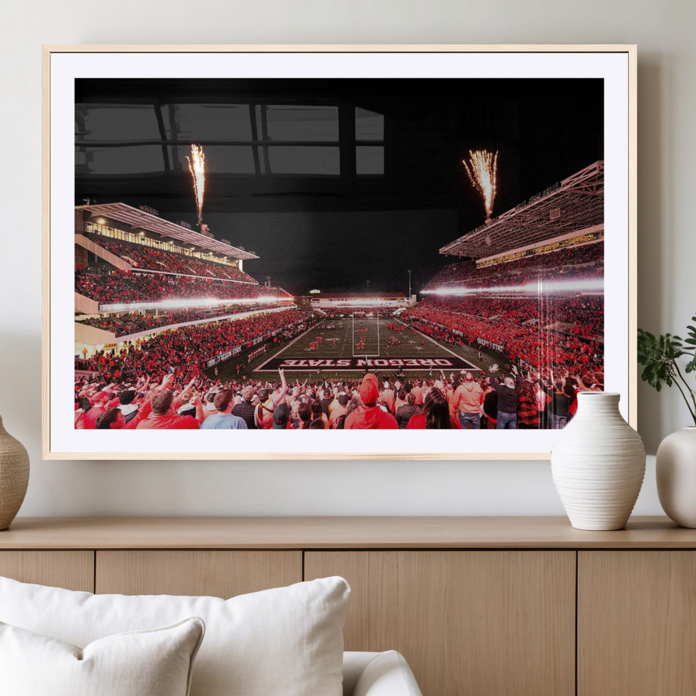 MGC-FP-36x24 - Oregon State Beavers Football Team Print - Corvallis Reser Stadium Wall Art Canvas Print