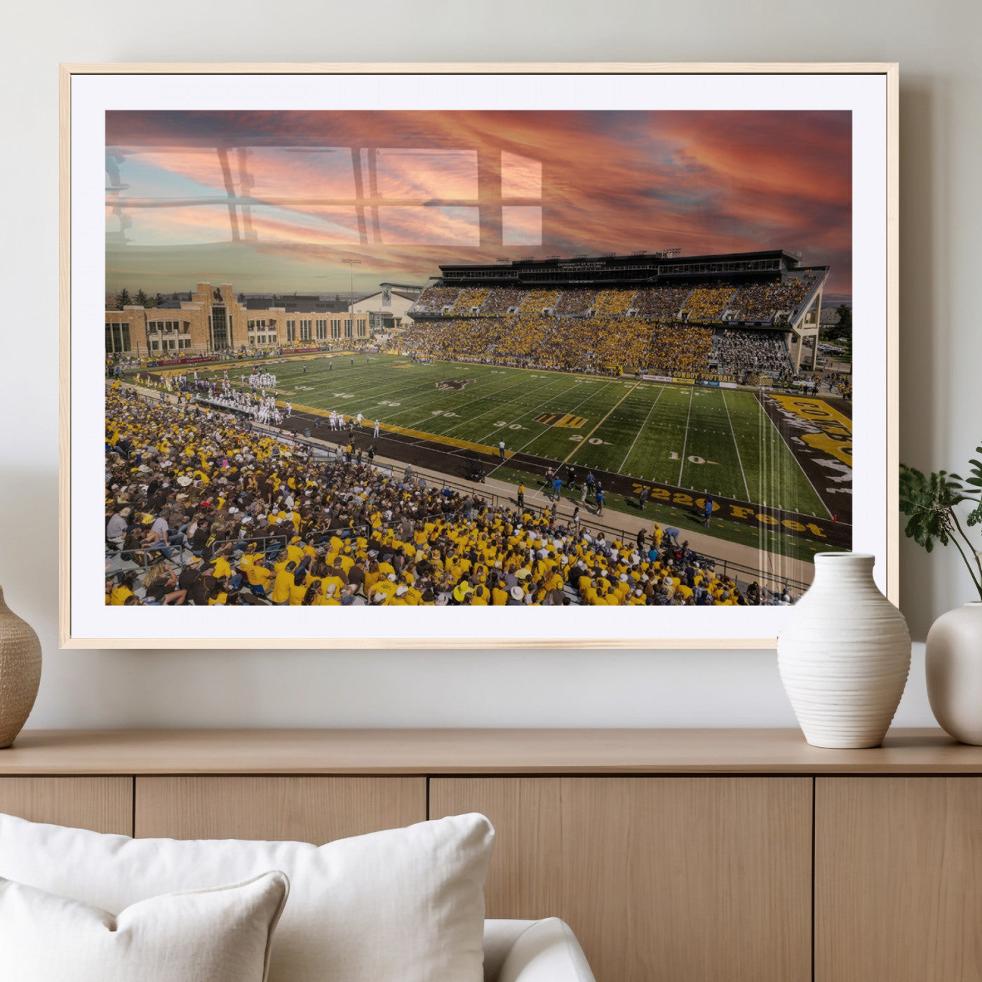 MGC-FP-36x24 - University of Wyoming Cowboys Football Team Print - Laramie Jonah Field War Memorial Stadium Wall
