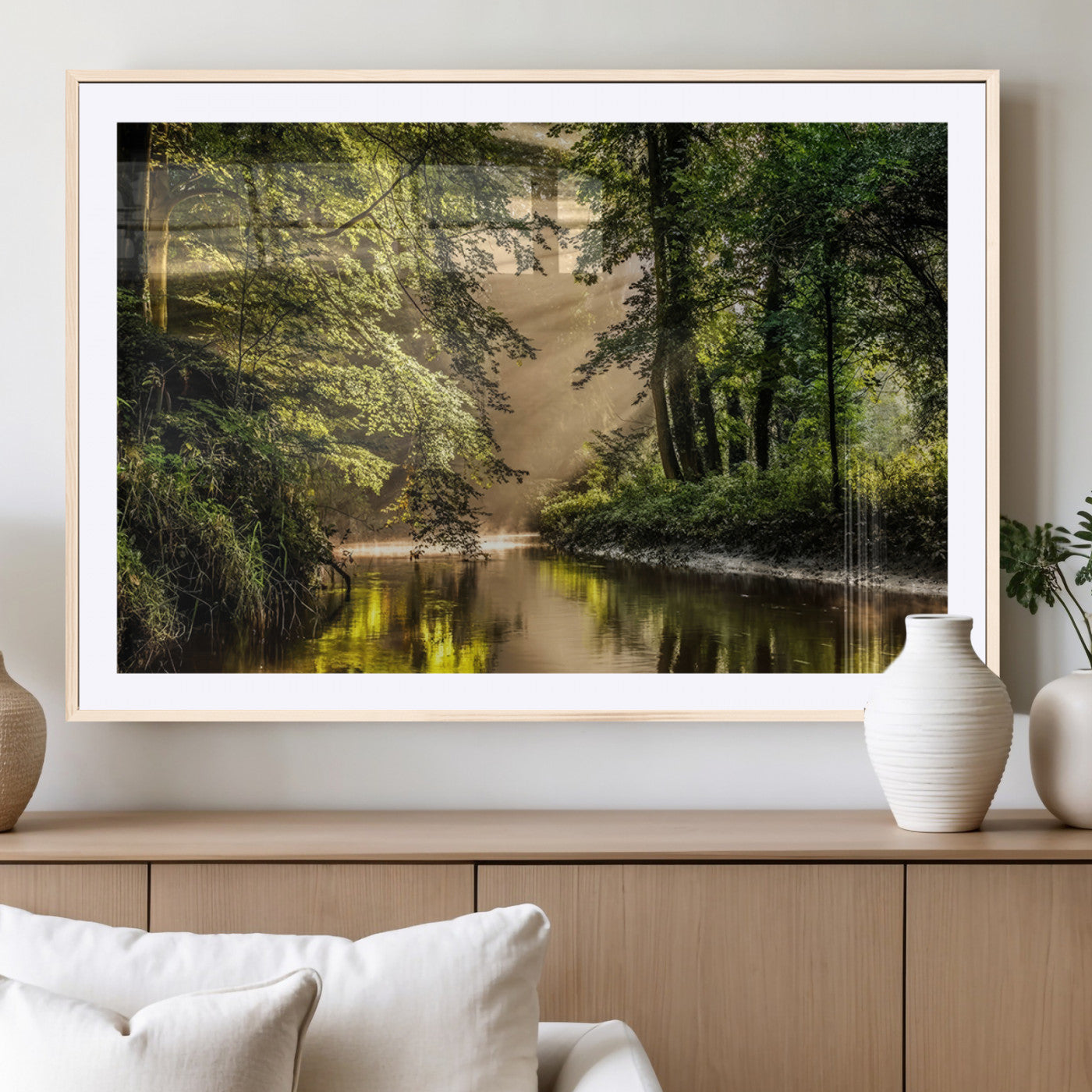 MGC-FP-36x24 - Forest Wall Art Print | River Landscape Wall Art | Perfect for Farmhouse Wall Decor, Cabin Wall Art