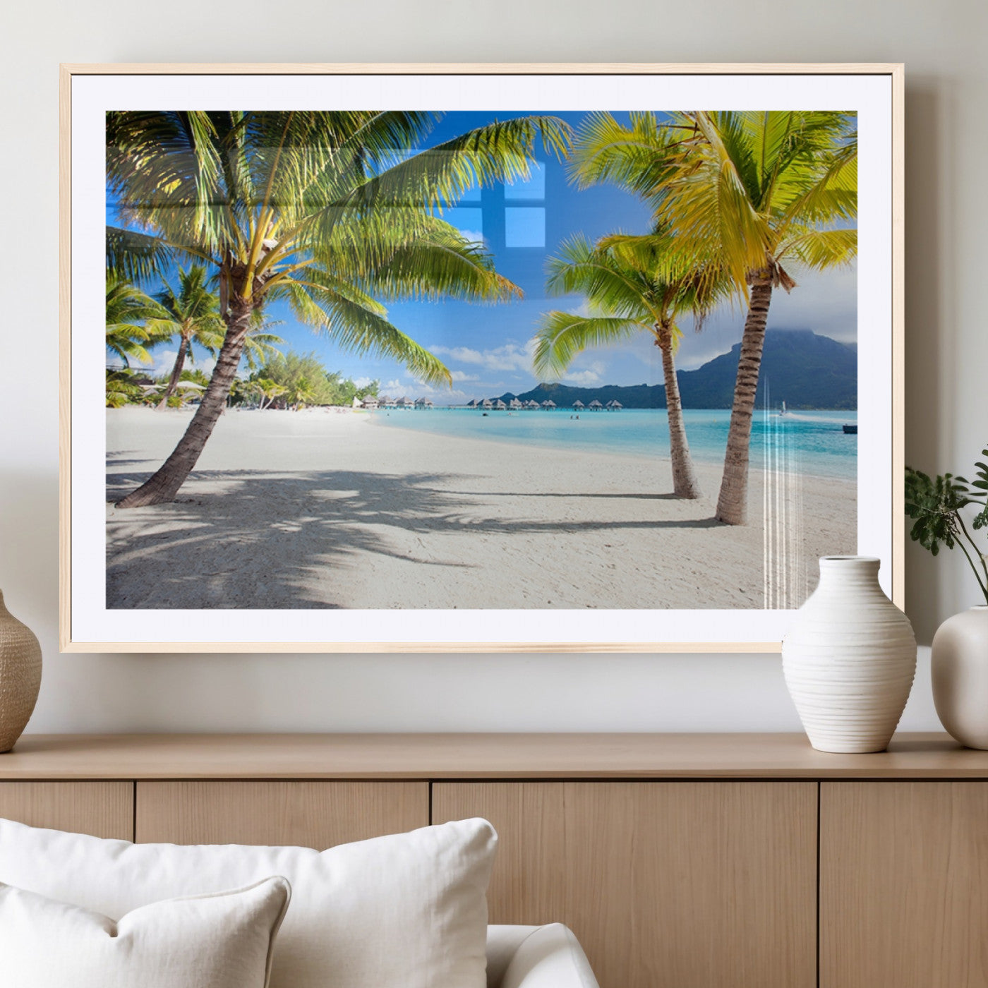 MGC-FP-36x24 - Blue Beach and Sea Wall Art Canvas Print