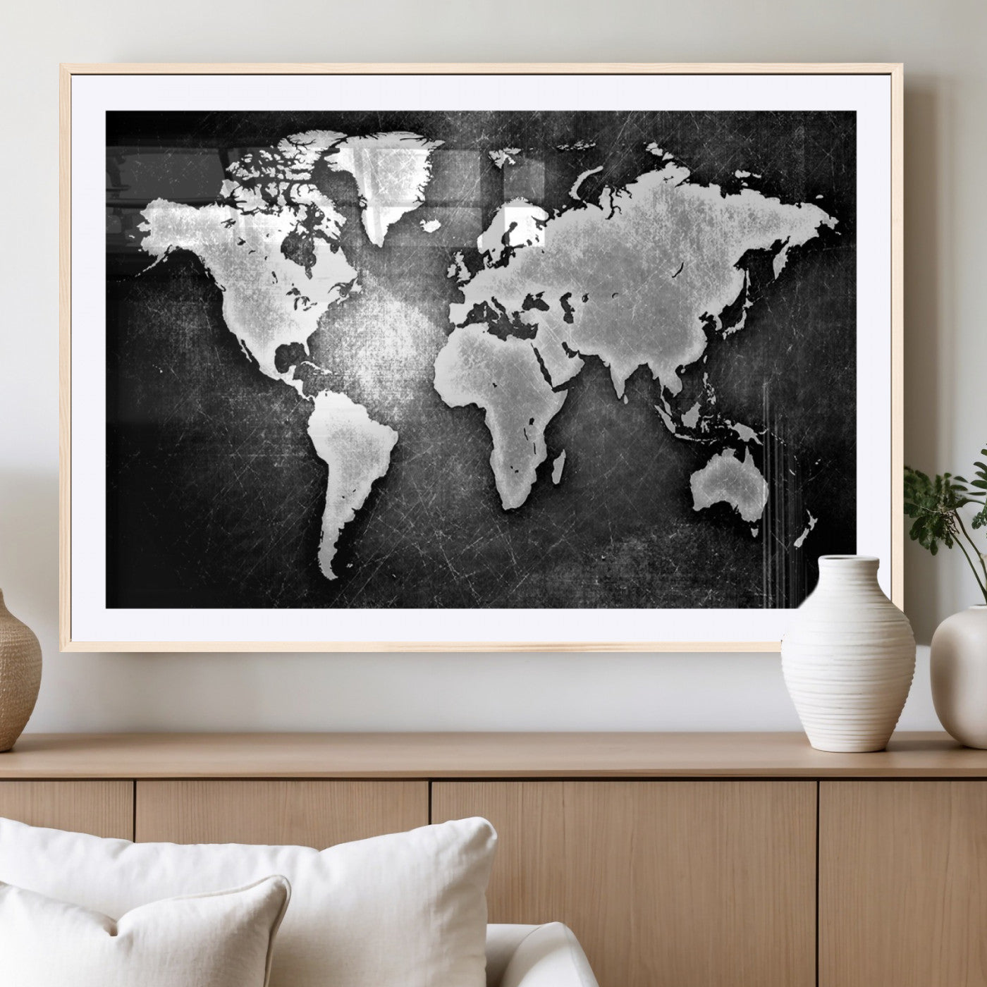 MGC-FP-36x24 - World Map Wall Art Canvas Print – Framed Wall Art for Anniversary Gift or Home Adventure Decor