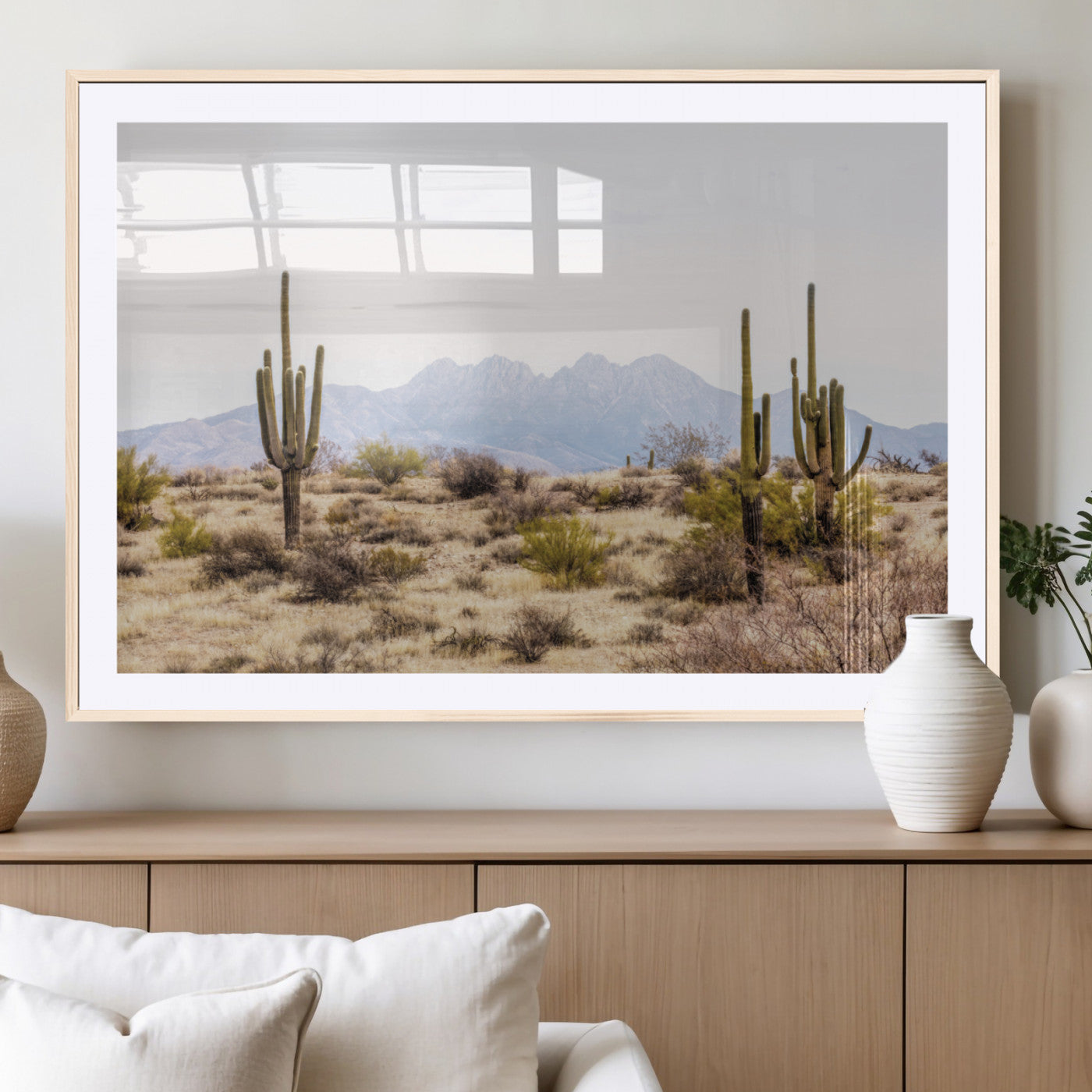 MGC-FP-36x24 - Arizona Desert Wall Art Print | Arizona Desert Canvas Print with Saguaro Cacti | Southwestern