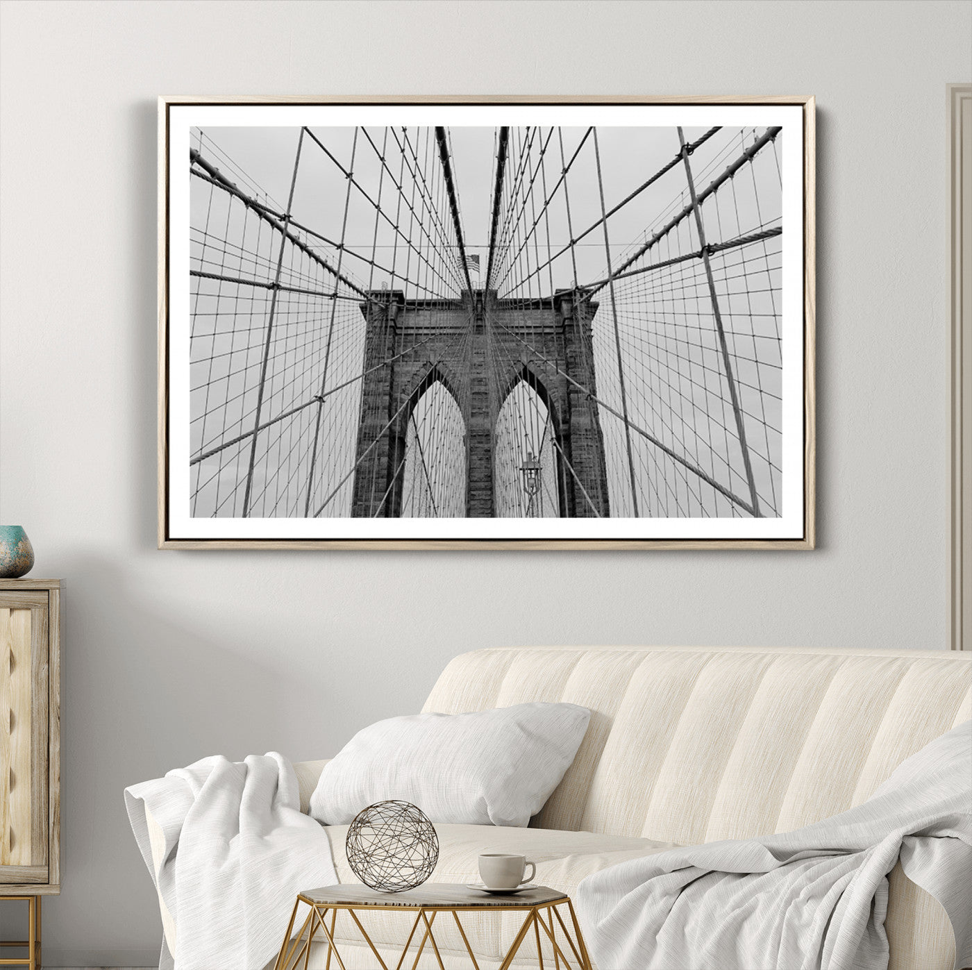 31341-MGV-CV-36X24-Large Brooklyn Bridge Wall Art Canvas Print