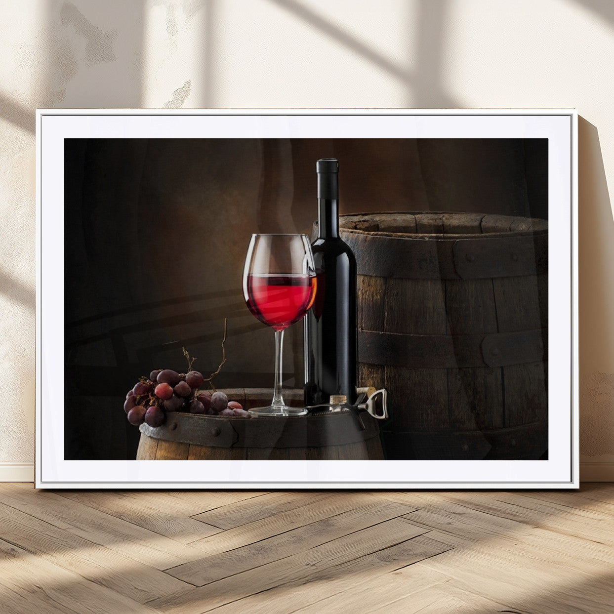 MGC-FP-36x24 - Red Wine and Bottle Canvas Print