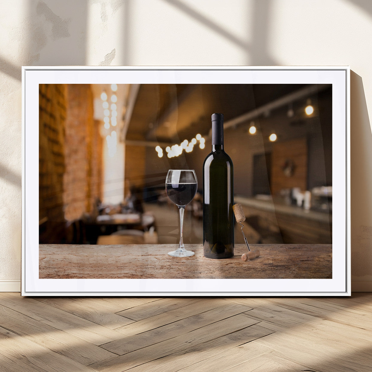 MGC-FP-36x24 - Wine and Bottle Wall Art Canvas Print