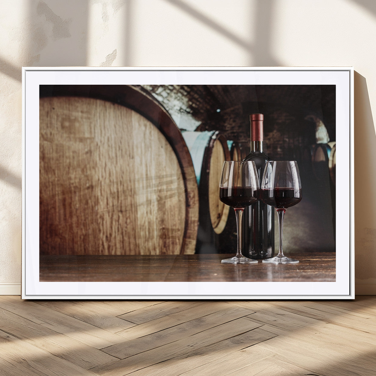 MGC-FP-36x24 - Wine and Barrel Wall Art Canvas Print