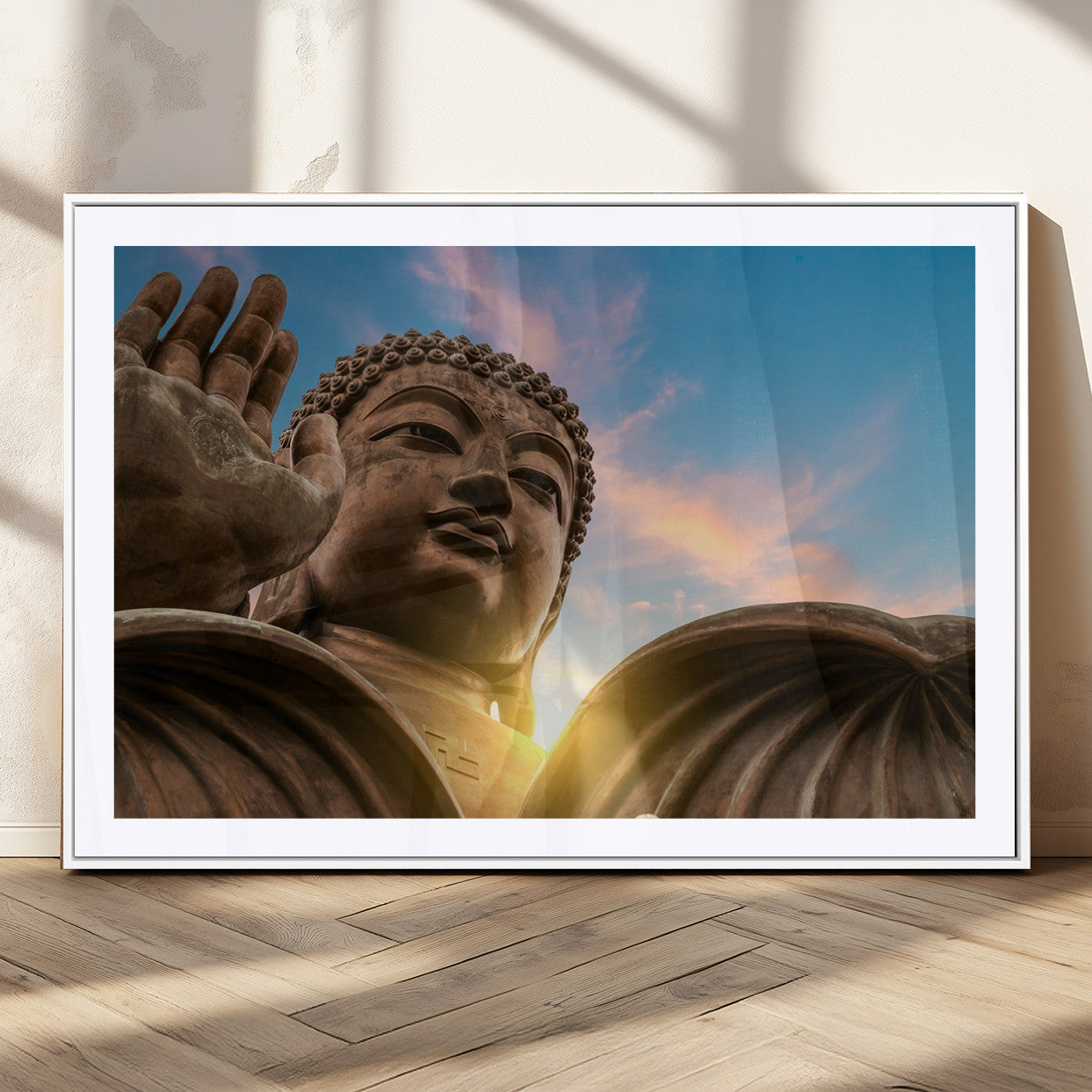 MGC-FP-36x24 - Buddha Statue and Daylight Wall Art, Buddha Statue Wall Art Canvas Print