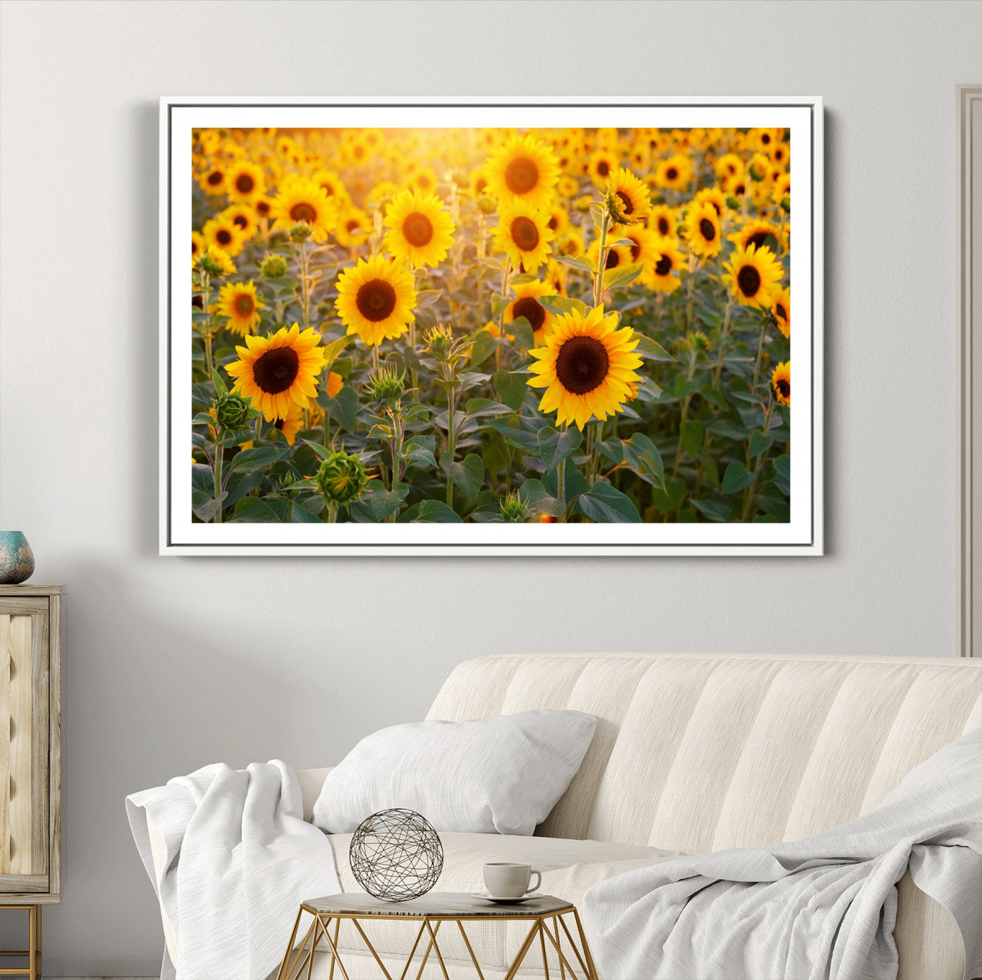 53685-MGC-FP-36x24_White-Sunflower Sunshine Wall Art Canvas Print