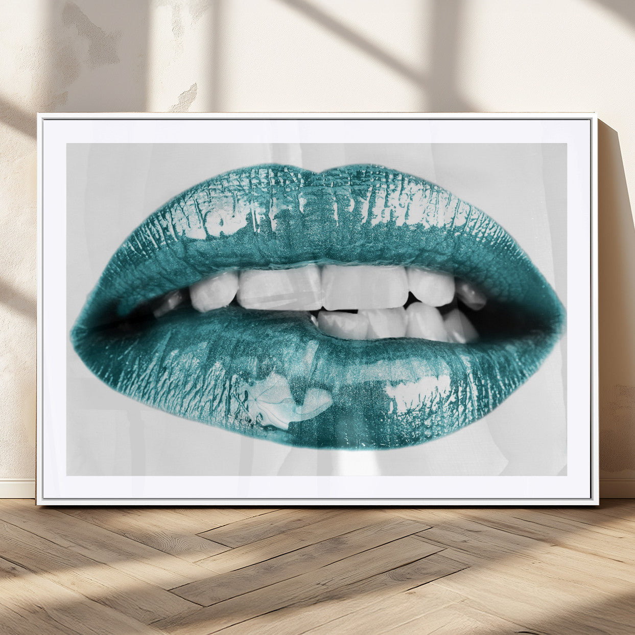 MGC-FP-36x24 - Blue Lips Wall Art Canvas Print